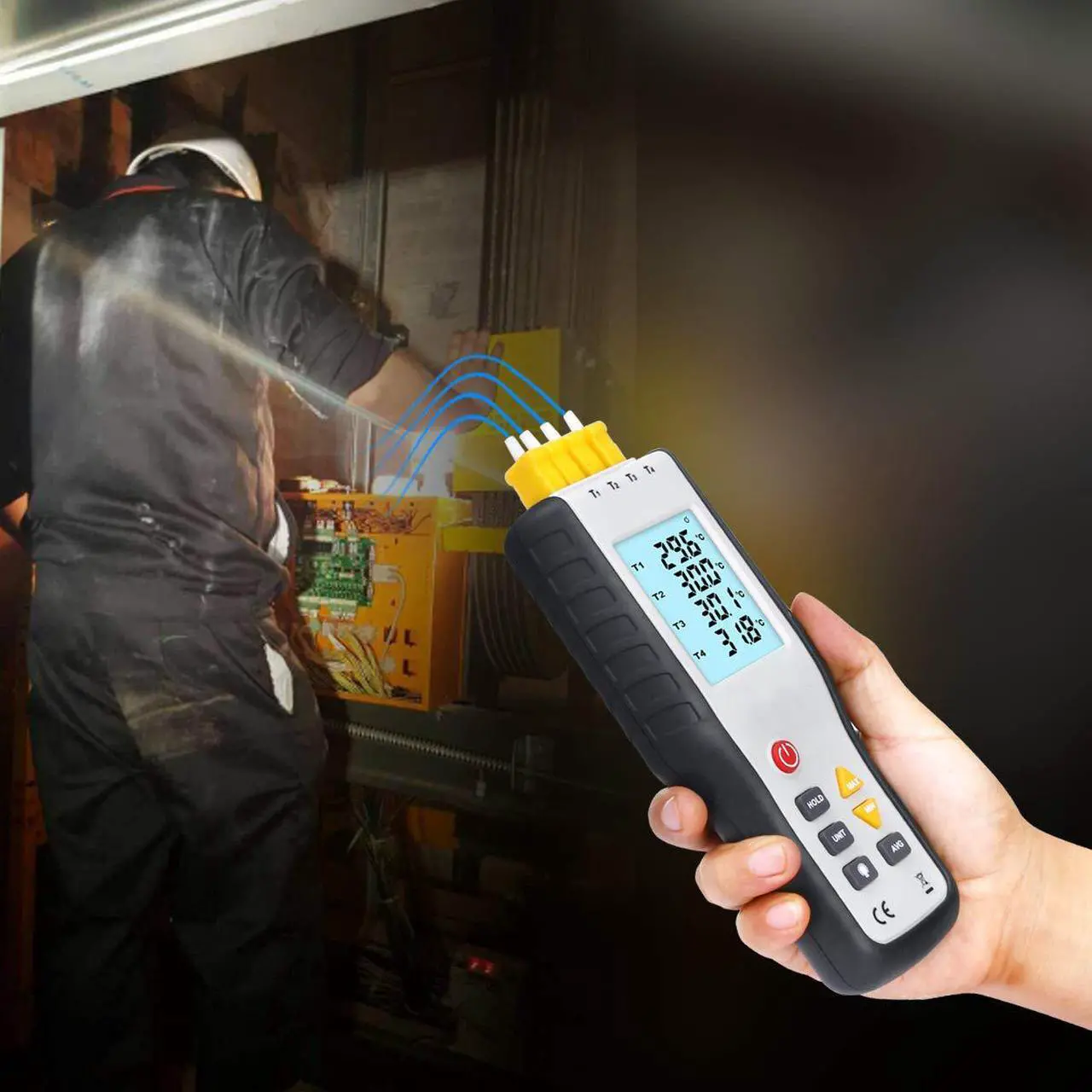 Alt view image 6 of 7 - Thermocouple Thermometer WERLEO 4 Channel K Type Digital Thermometer Thermocouple Digital Temperature Meter Tester  -200~1372°C / 2501°F Sensor