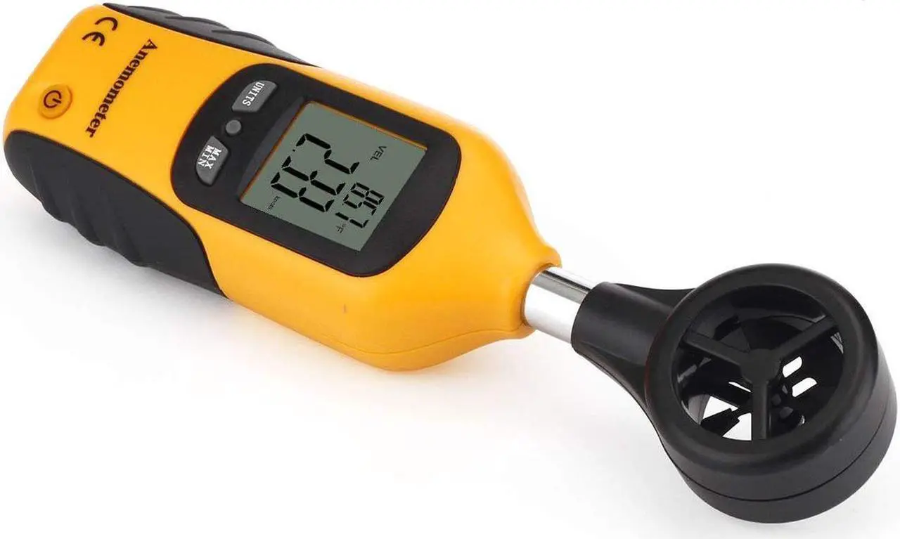 Alt view image 5 of 7 - Anemometer Portable Wind Speed Meter Gauge Air Volume Speed Measuring Meter for Weather Data Collection and Outdoors Sports Windsurfing Kite Flying Sailing Temperature Thermometer