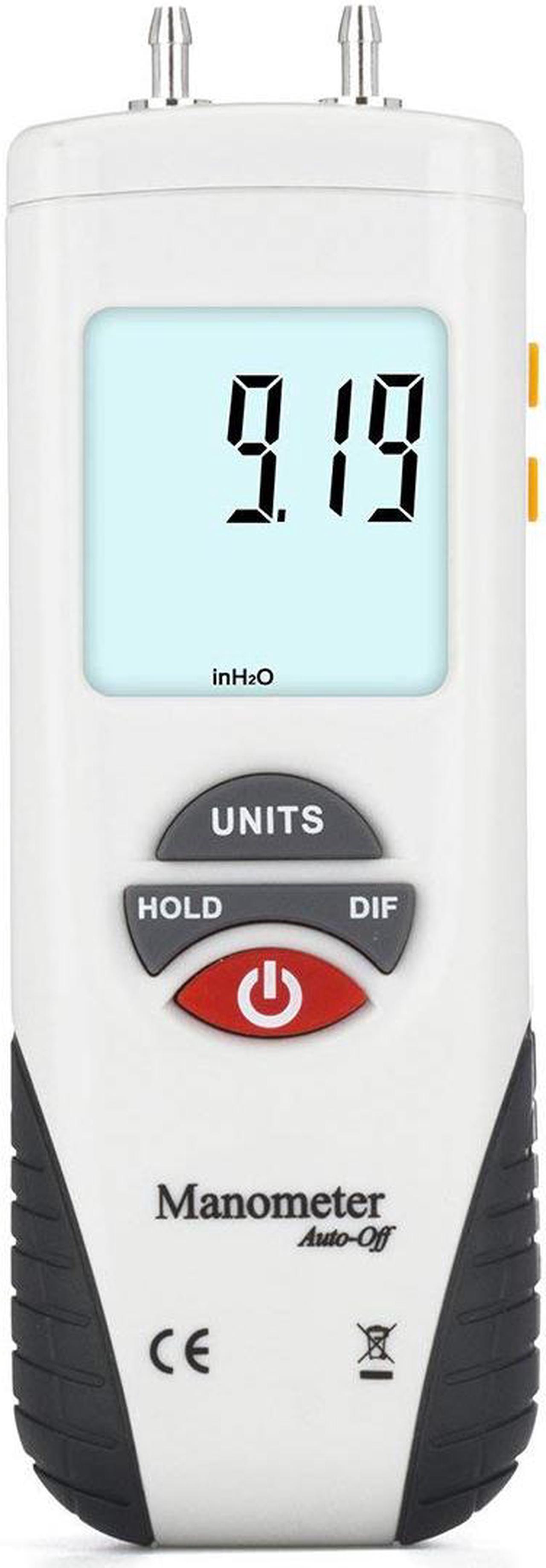 Alt view image 2 of 7 - Digital Manometer WERLEO Digital Air Pressure Meter and Differential Pressure Gauge HVAC Gas Pressure Tester Large LCD Display with Backlight - Battery Included
