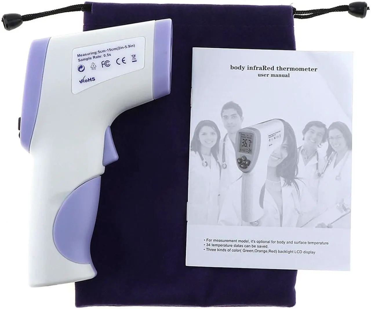 Alt view image 7 of 7 - Digital Infrared Forehead Thermometer Instant Read for Baby Kids & Adults Non-Contact Handheld Body Infrared Thermometer Temperature Thermometer with A Storage Bag