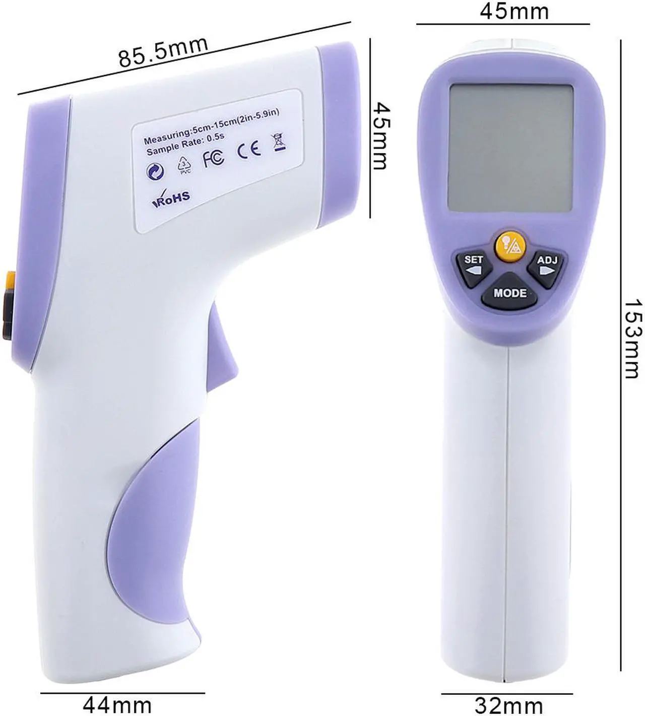 Alt view image 3 of 7 - Digital Infrared Forehead Thermometer Instant Read for Baby Kids & Adults Non-Contact Handheld Body Infrared Thermometer Temperature Thermometer with A Storage Bag