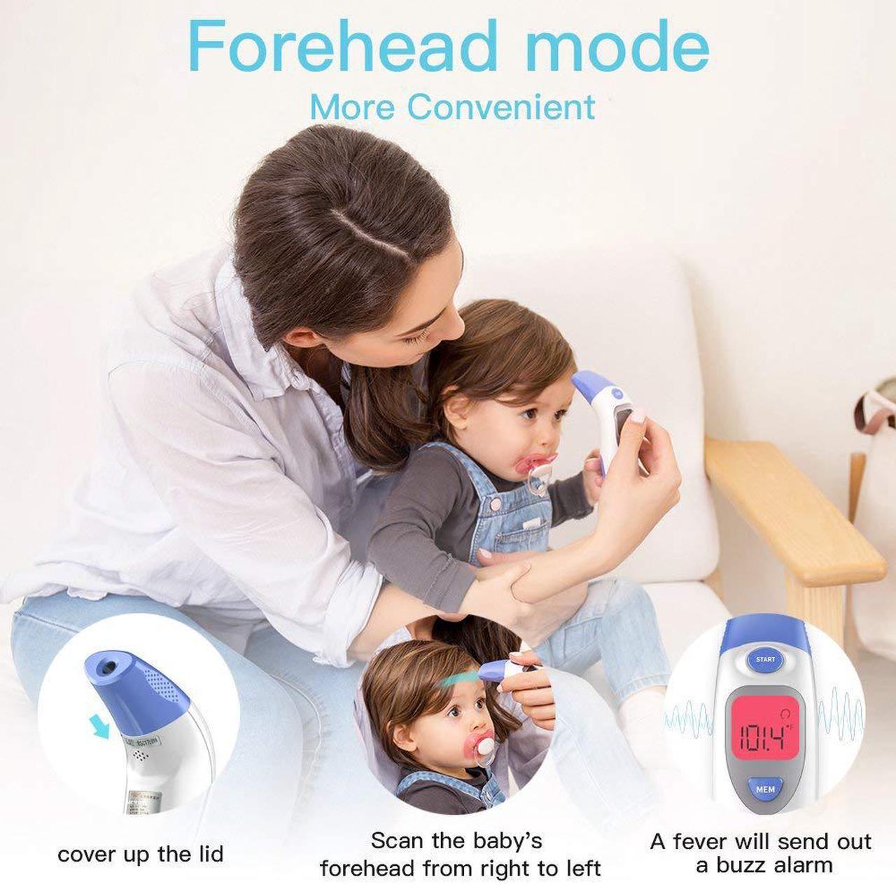 Alt view image 4 of 6 - Ear and Forehead Thermometer for Fever Digital Medical Infrared Basal Body Temporal Thermometer Digital Thermometer for Baby Kids Children Adults Infants Toddlers FDA and CE Approved