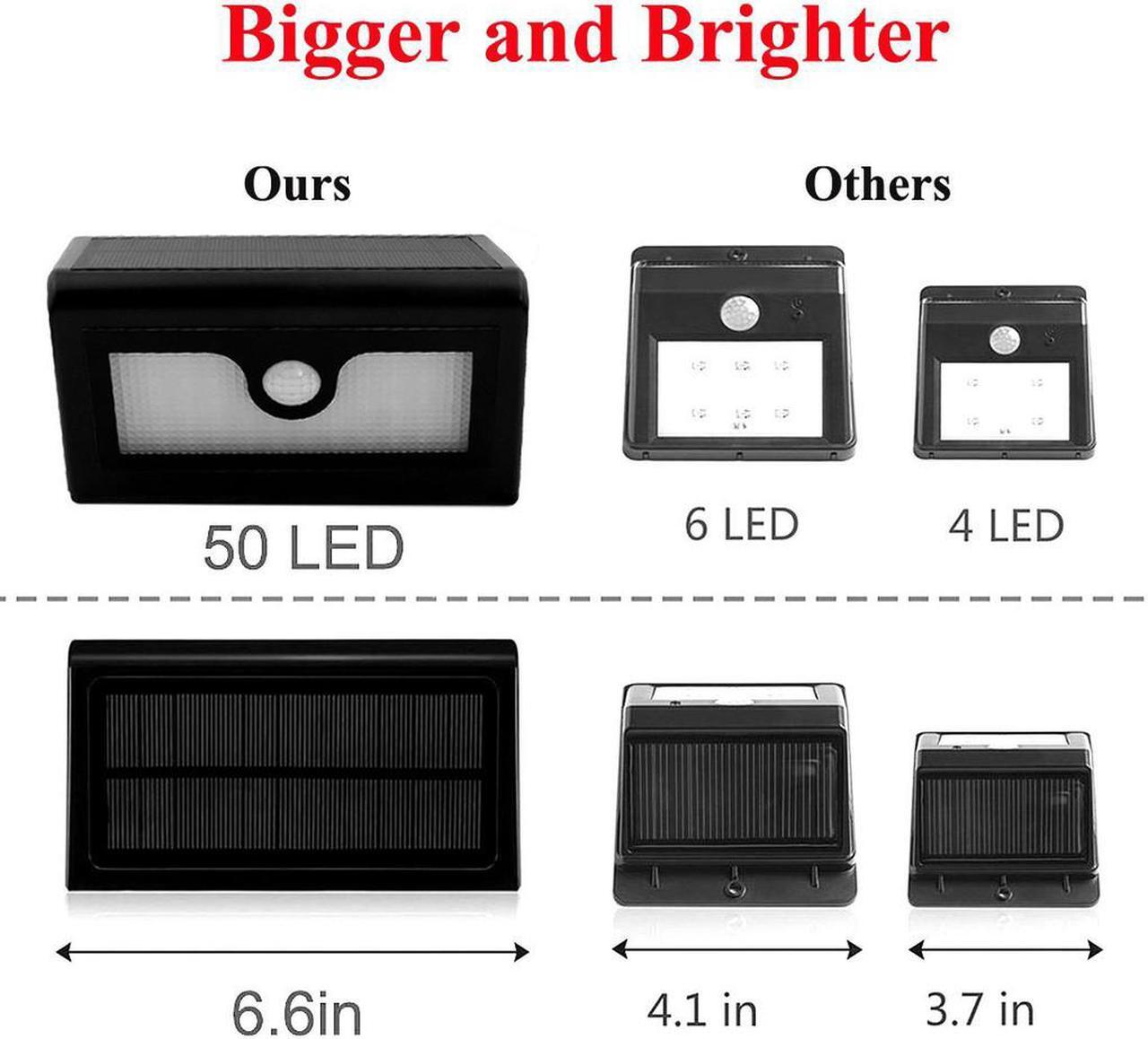 Alt view image 4 of 7 - Solar Lights Werleo 50 LED Bright Solar Powered Wireless Waterproof Outdoor Motion Sensor Security Light Dusk to Dawn Motion Activated Light 3 Modes for Patio Deck Yard Garden Path Outside Wall Light