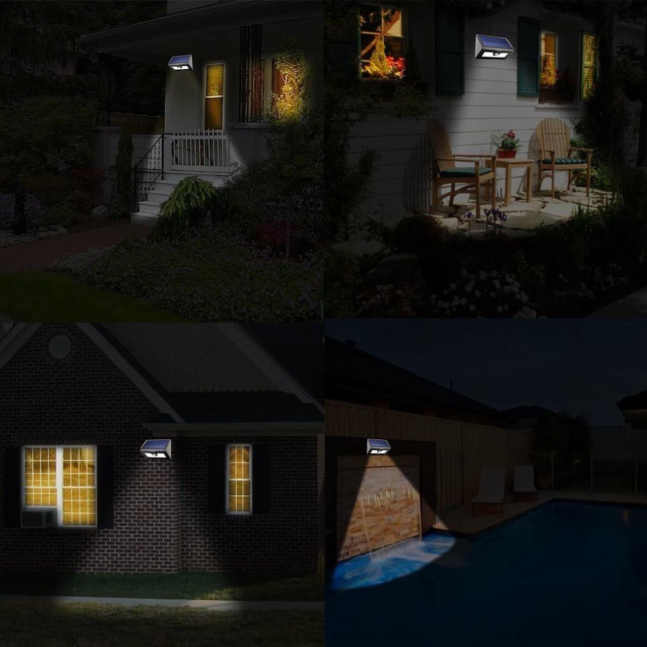 Alt view image 6 of 7 - Solar Lights Werleo 50 LED Bright Solar Powered Wireless Waterproof Outdoor Motion Sensor Security Light Dusk to Dawn Motion Activated Light 3 Modes for Patio Deck Yard Garden Path Outside Wall Light