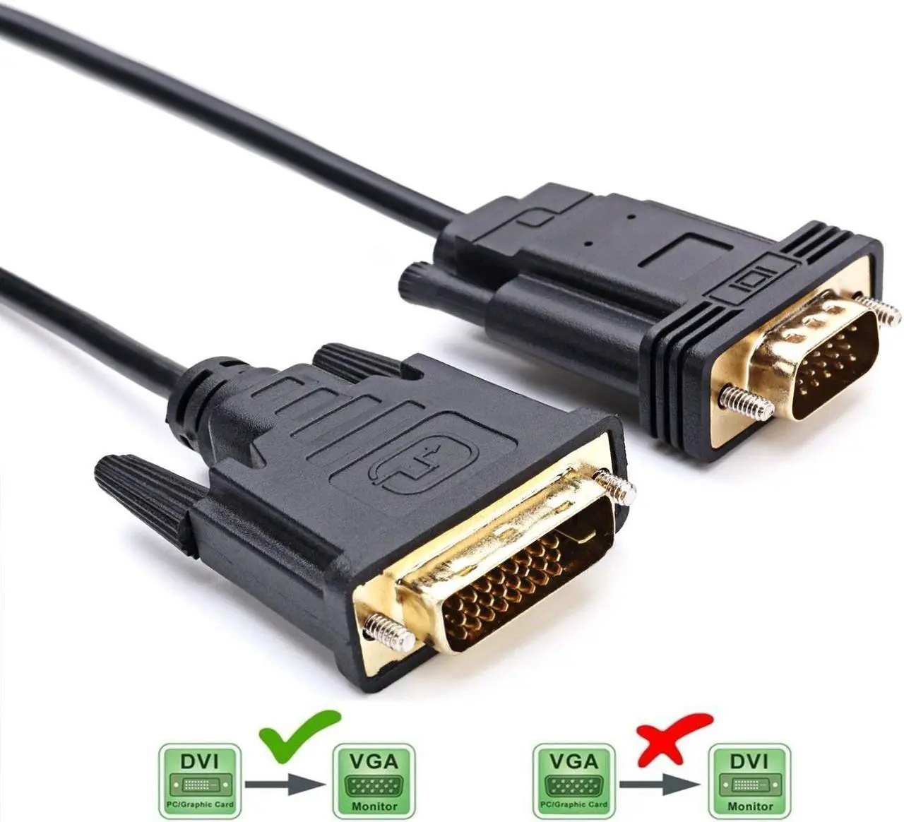Main image of Werleo 6FT Active DVI to VGA Cable, DVI 24+1 DVI-D M to VGA Male With Chip Active Adapter Converter Cable for PC DVD Monitor HDTV