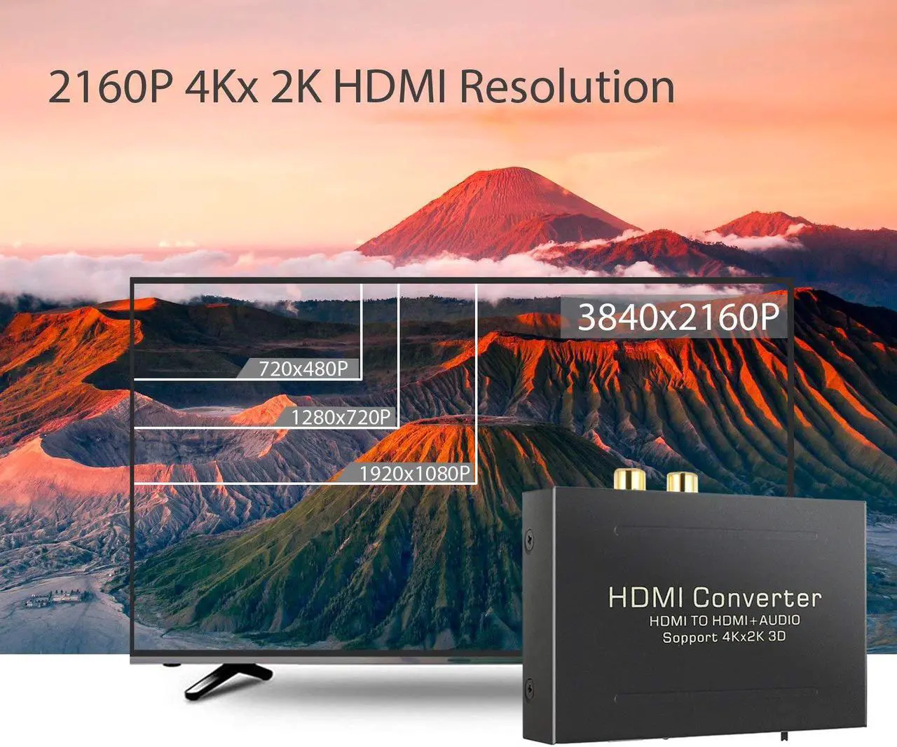 Alt view image 3 of 7 - Werleo 4K HDMI Audio Extractor V1.4 HDMI to HDMI + Optical TOSLINK SPDIF + Analog RCA L/R Stereo Audio Video Spiltter Adapter Converter for Apple TV Blu-ray Player