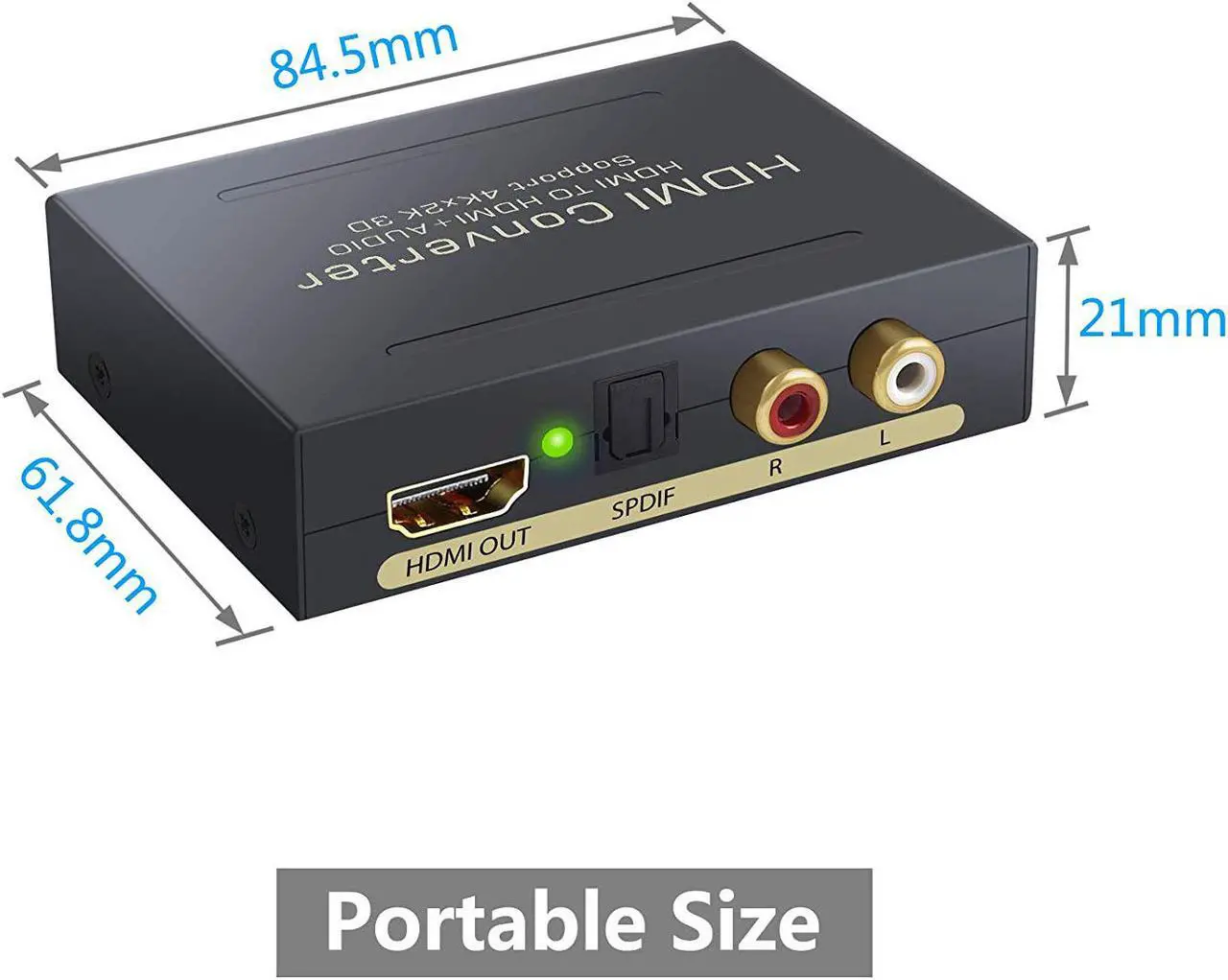 Alt view image 6 of 7 - Werleo 4K HDMI Audio Extractor V1.4 HDMI to HDMI + Optical TOSLINK SPDIF + Analog RCA L/R Stereo Audio Video Spiltter Adapter Converter for Apple TV Blu-ray Player