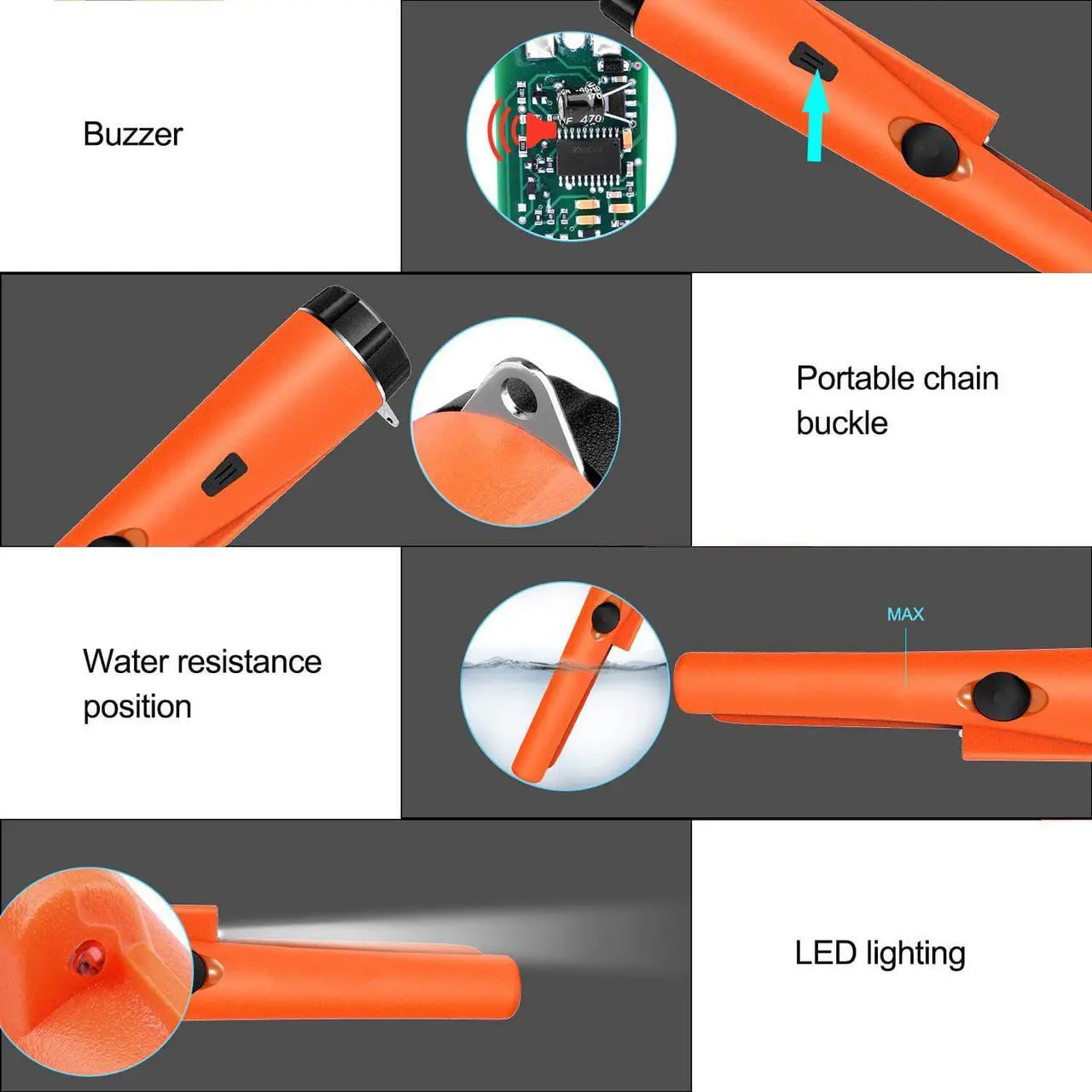 Alt view image 4 of 7 - Werleo Pinpointer Water Resistant Metal Detectors with Holster Treasure Hunting Unearthing Tool Accessories Buzzer Vibration Automatic Tuning