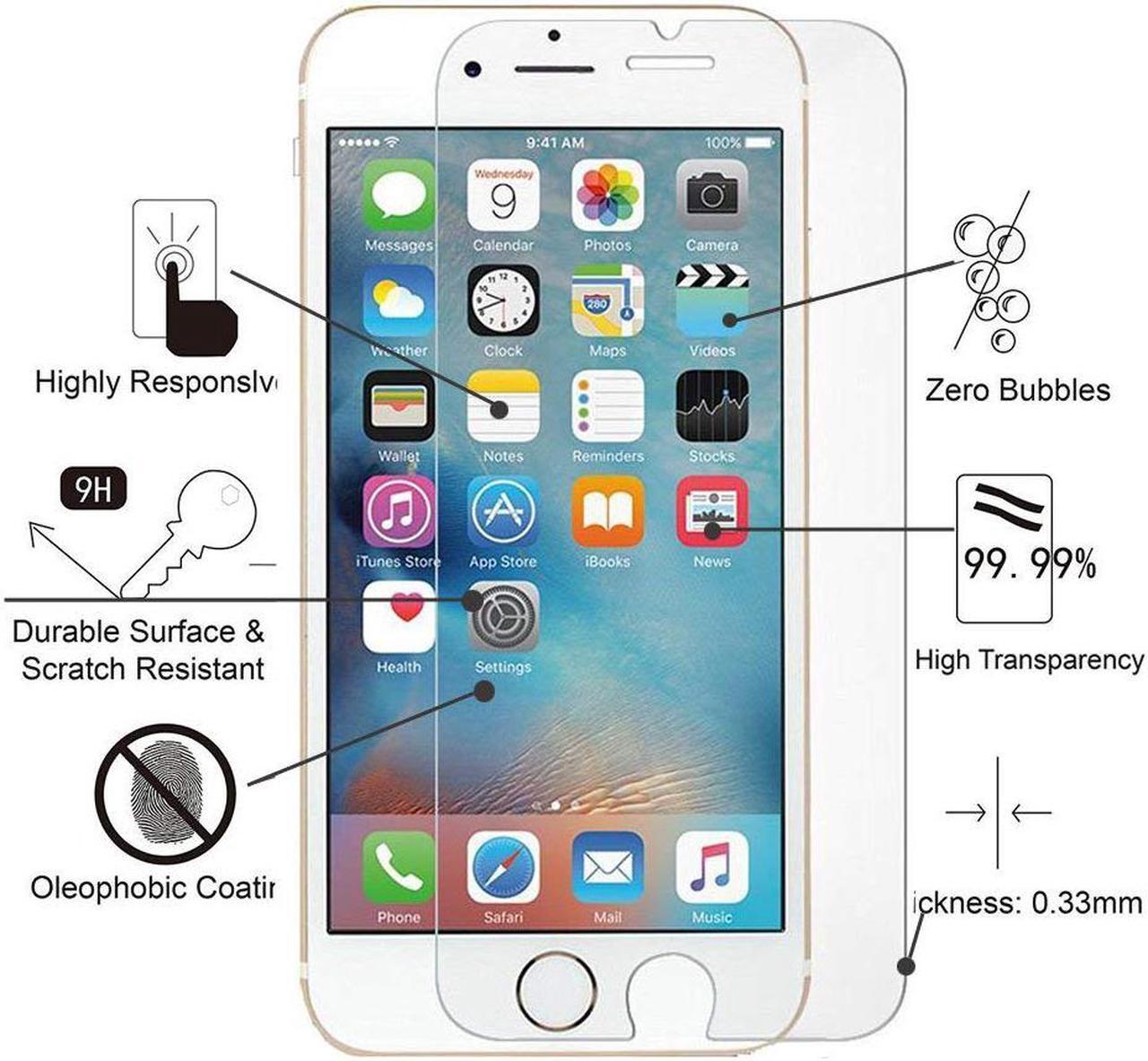 Alt view image 2 of 7 - Apple iPhone 6S Screen Protector Werleo 2 Pack Premium Tempered Glass Screen Protector For Apple iPhone 6 / iPhone 6s 4.7 inch [3D Touch Compatible] 0.26mm Thin Anti-Scratch HD Clear Glass Screen Prot