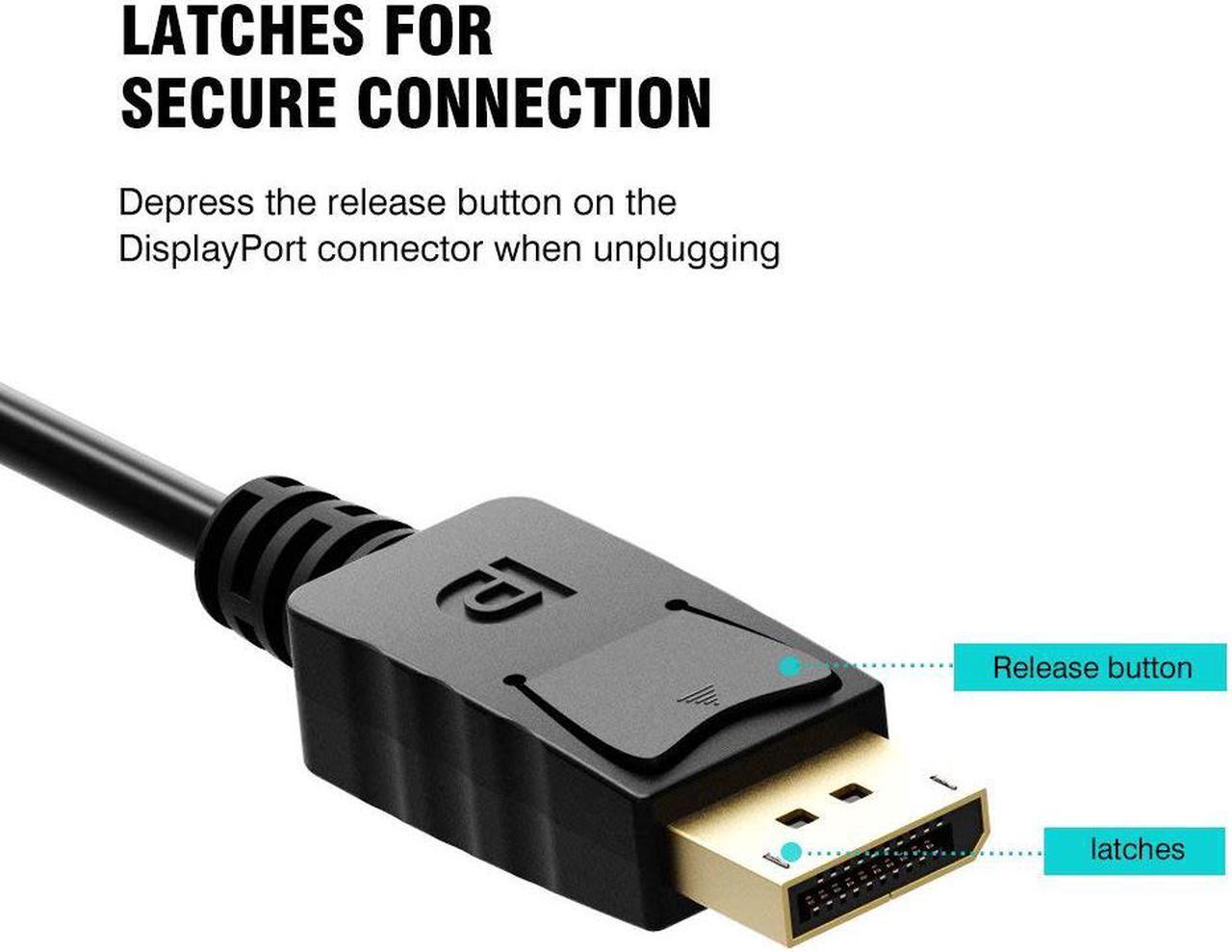 Alt view image 2 of 7 - DP to HDMI Cable Male to Male Gold Plated Displayport to HDMI Video Cable Adapter DisplayPort to HDTV Monitor Cable Converter Support 1080P