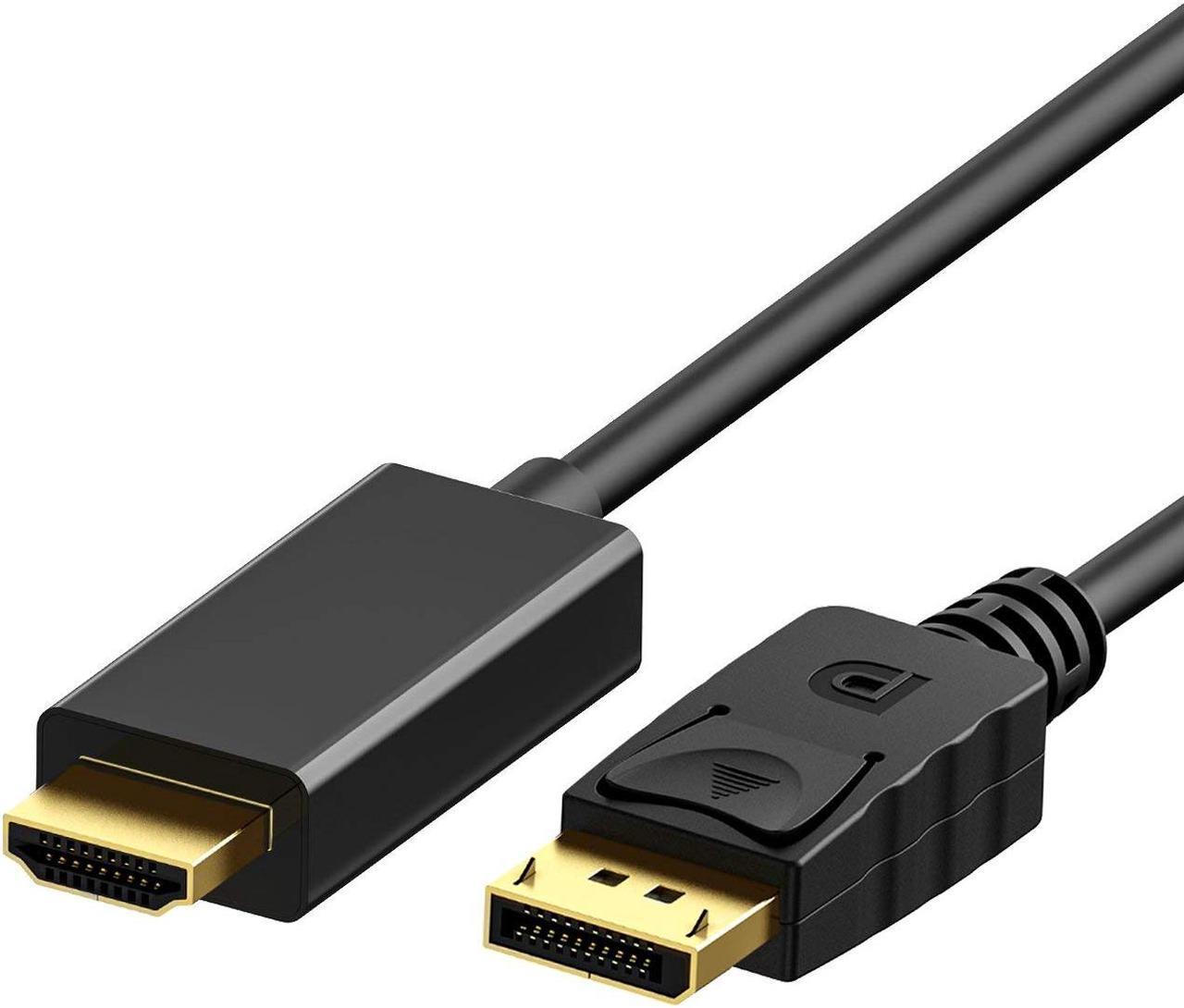 Main image of DP to HDMI Cable Male to Male Gold Plated Displayport to HDMI Video Cable Adapter DisplayPort to HDTV Monitor Cable Converter Support 1080P
