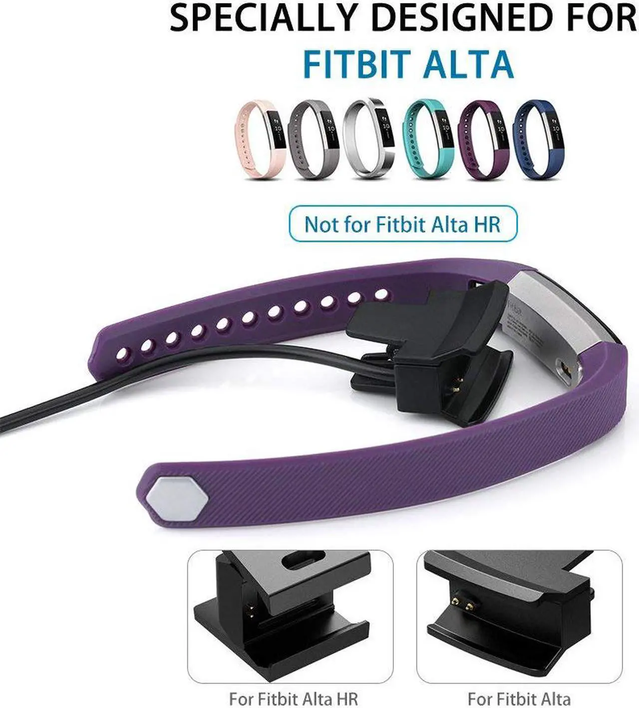 Alt view image 2 of 7 - 2pcs Charger for Fitbit Alta 3FT/1M Fitbit Alta Replacement USB Charging Cable for Fibit Alta Band Wireless Quality Power Charging Cord Smart Fitness Watch - No Reset Button