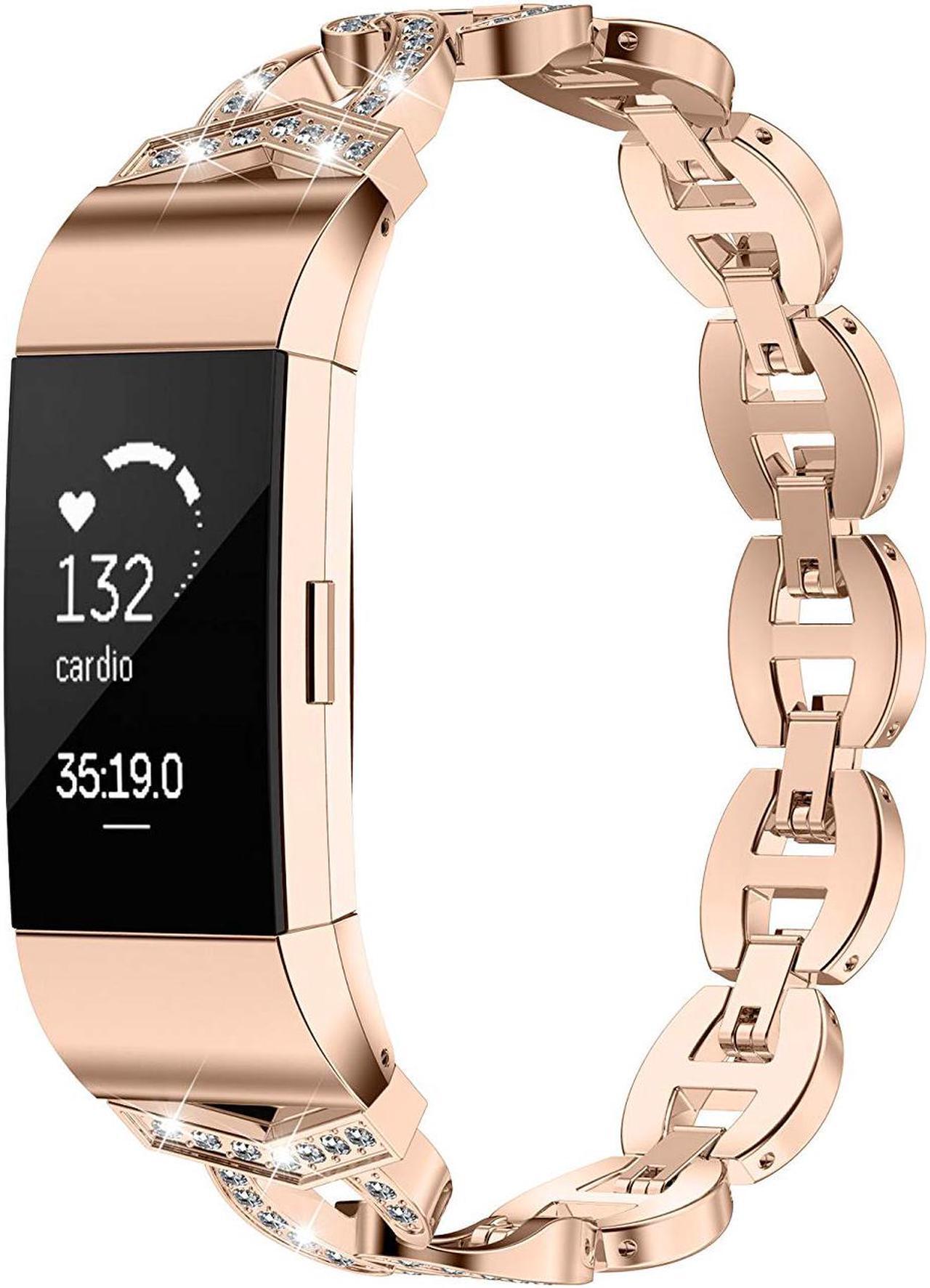 Main image of Werleo Metal Bands Compatible Fitbit Charge 2 with Bling Rhinestone Replacement Strap Bracelet Wrist Band for Fitbit Charge 2 Smart Fitness Watch
