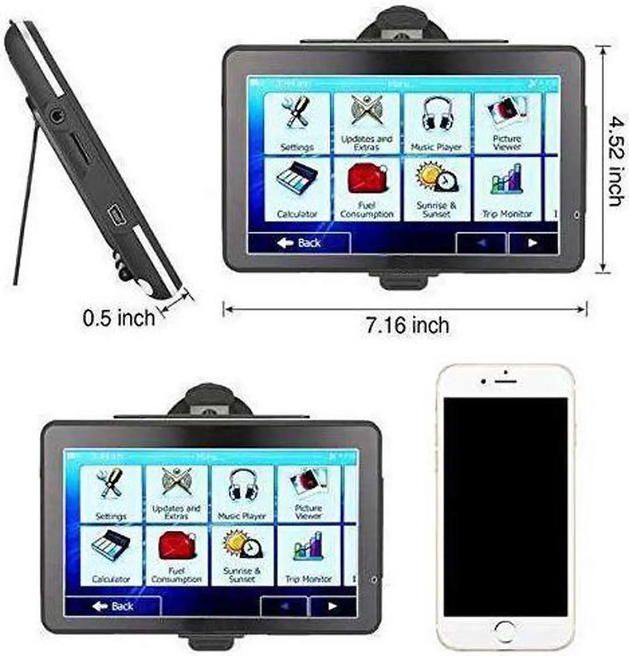 Alt view image 3 of 6 - Car GPS Navigation system GPS Navigation for car 7 inch HD voice prompt system GPS Navigator Vehicle GPS Navigation with USB Cable and Car Charger Extend 32GB Memory LIFETIME FREE UPDAET MAP