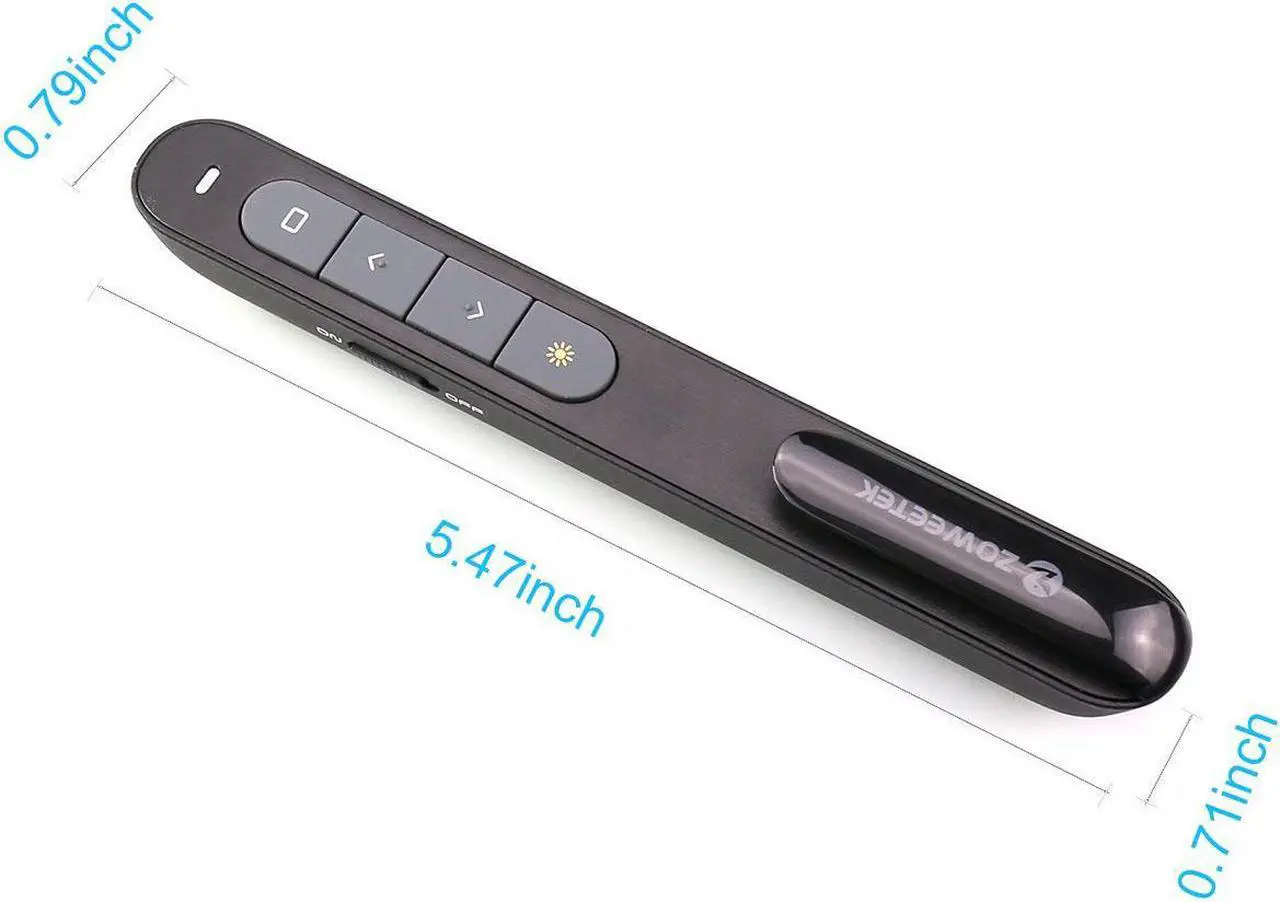 Alt view image 6 of 7 - Zoweetek Rechargeable Wireless Presenter PowerPoint Remote Clicker with Red Laser Pointer and Volume Control