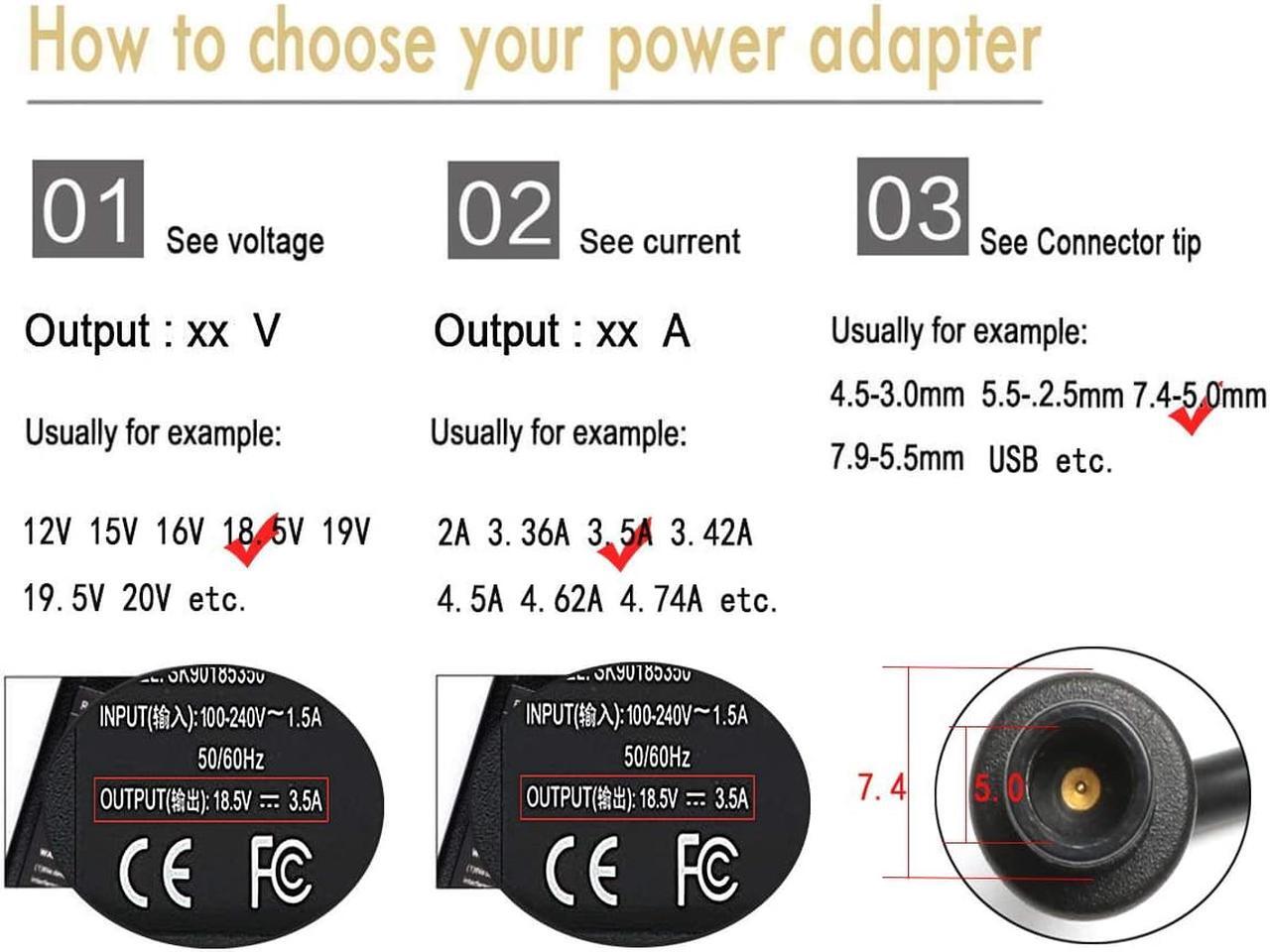 Alt view image 5 of 7 - 18.5V 3.5A 65W AC Adapter Laptop Charger for HP Pavilion G4 G6 G7 G32 G42 G56 G60 G61 G62 G71 G72 DV3 DV4 DV5 DV6 DV7 DM4 M6 M7 Series Compaq Presario CQ56 CQ57 CQ58 CQ62 CQ61 CQ60 Power Supply Cord