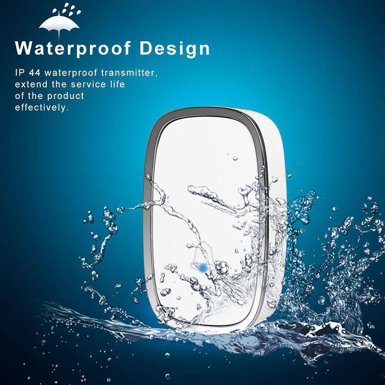 Alt view image 4 of 7 - WERLEO Waterproof Wireless Doorbell Kit Ring Doorbell Remote Door Chime 2 Plugin Receivers 1 Push Button with LED indicator 1000ft Range 36 Chime 4 Level Volume No Batterie Required for Receiver