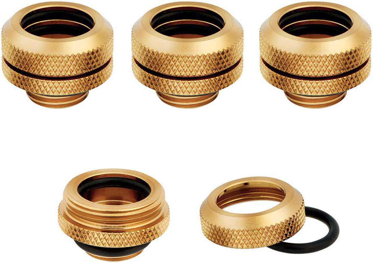 Corsair Hydro X Series XF Hardline Fitting, 14mm OD, Gold, 4-pack