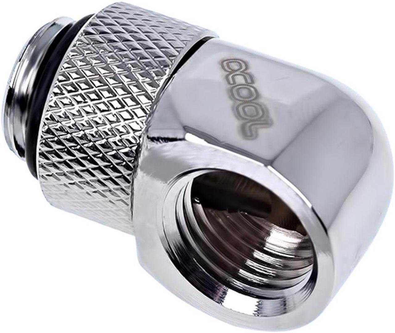 Main image of Alphacool Eiszapfen G1/4" Male to Female Extender, 90 Degree Rotary, Chrome