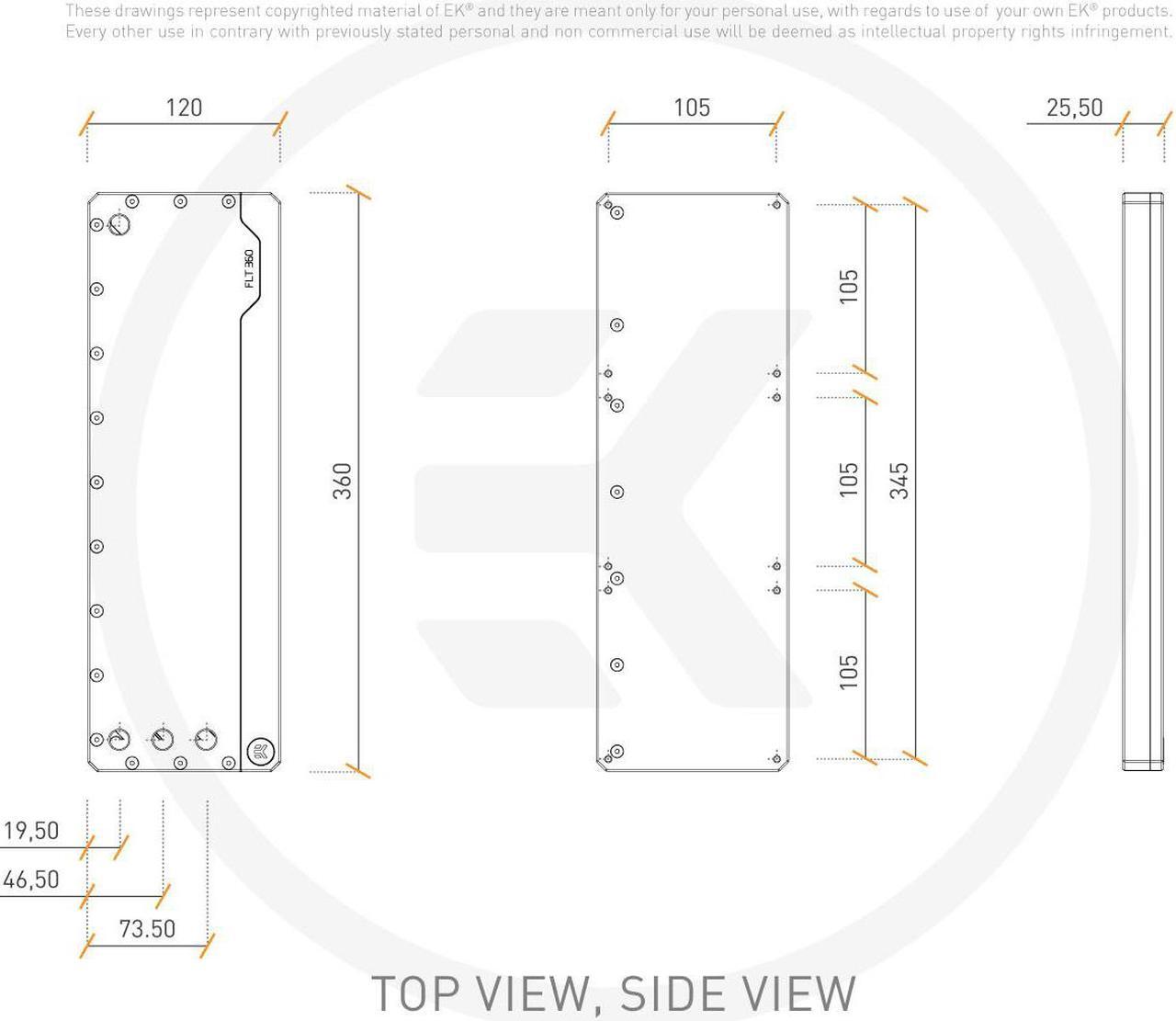 Alt view image 7 of 7 - EKWB EK-Quantum Volume FLT 360 Reservoir, Digital RGB, Plexi