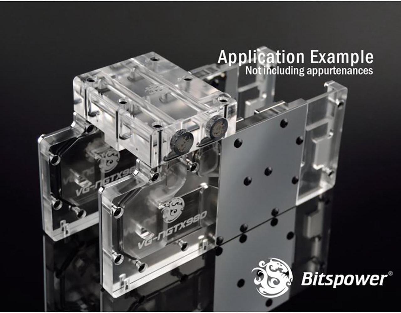 Alt view image 3 of 11 - Bitspower GPU Waterblock Bridge for 2 Cards Between Slot 1 and 4, Clear