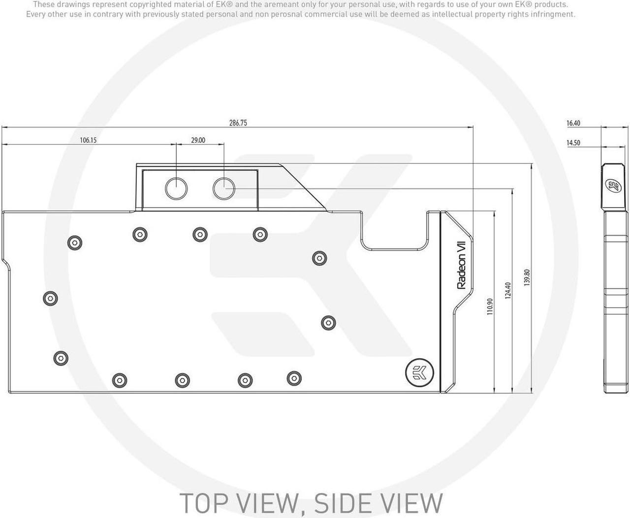 Alt view image 4 of 5 - EKWB EK-Vector Radeon VII GPU Backplate, Black