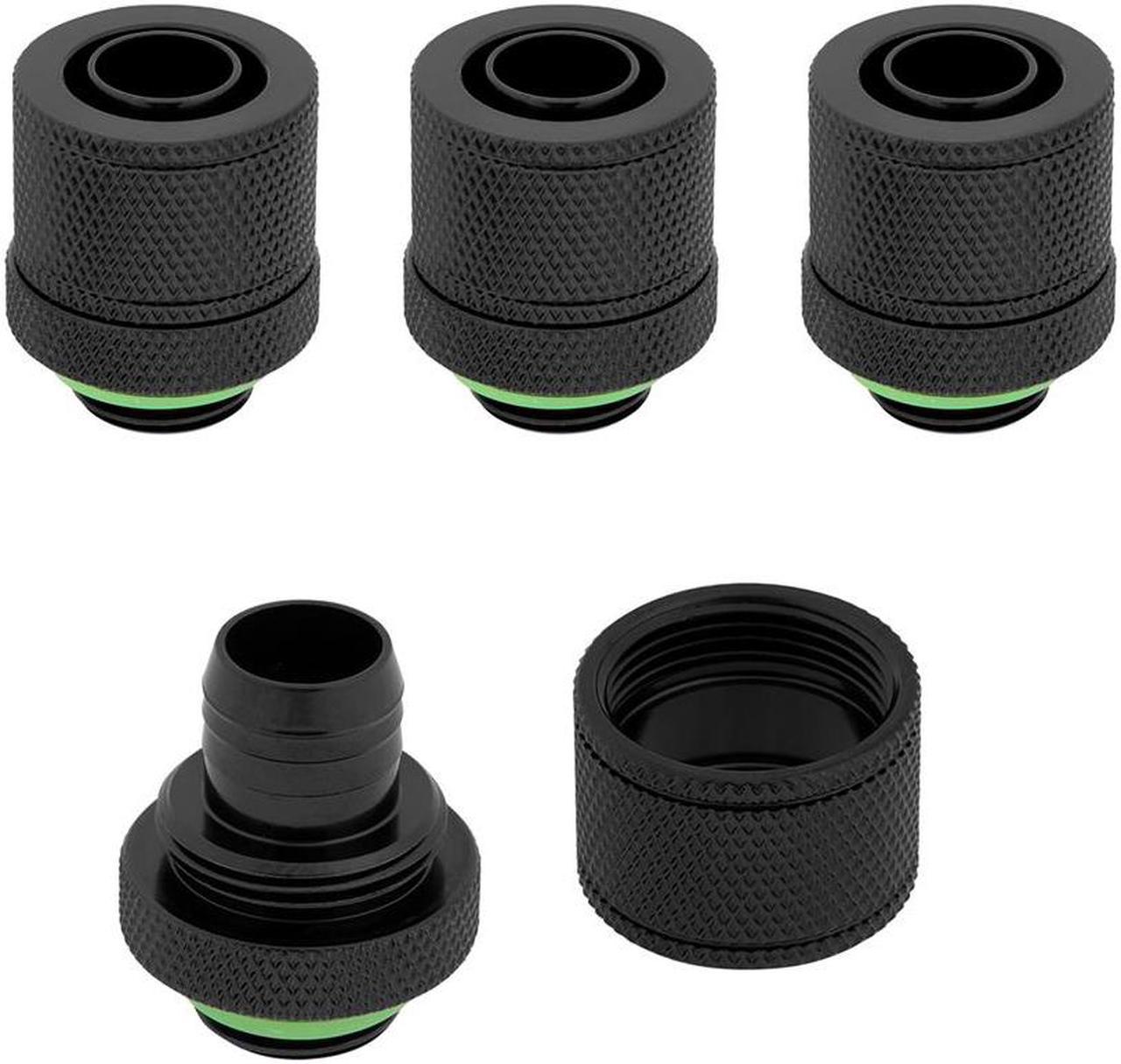 Corsair Hydro X Series XF Compression 10/13mm (3/8" / 1/2") ID/OD Fittings, Black, 4-pack