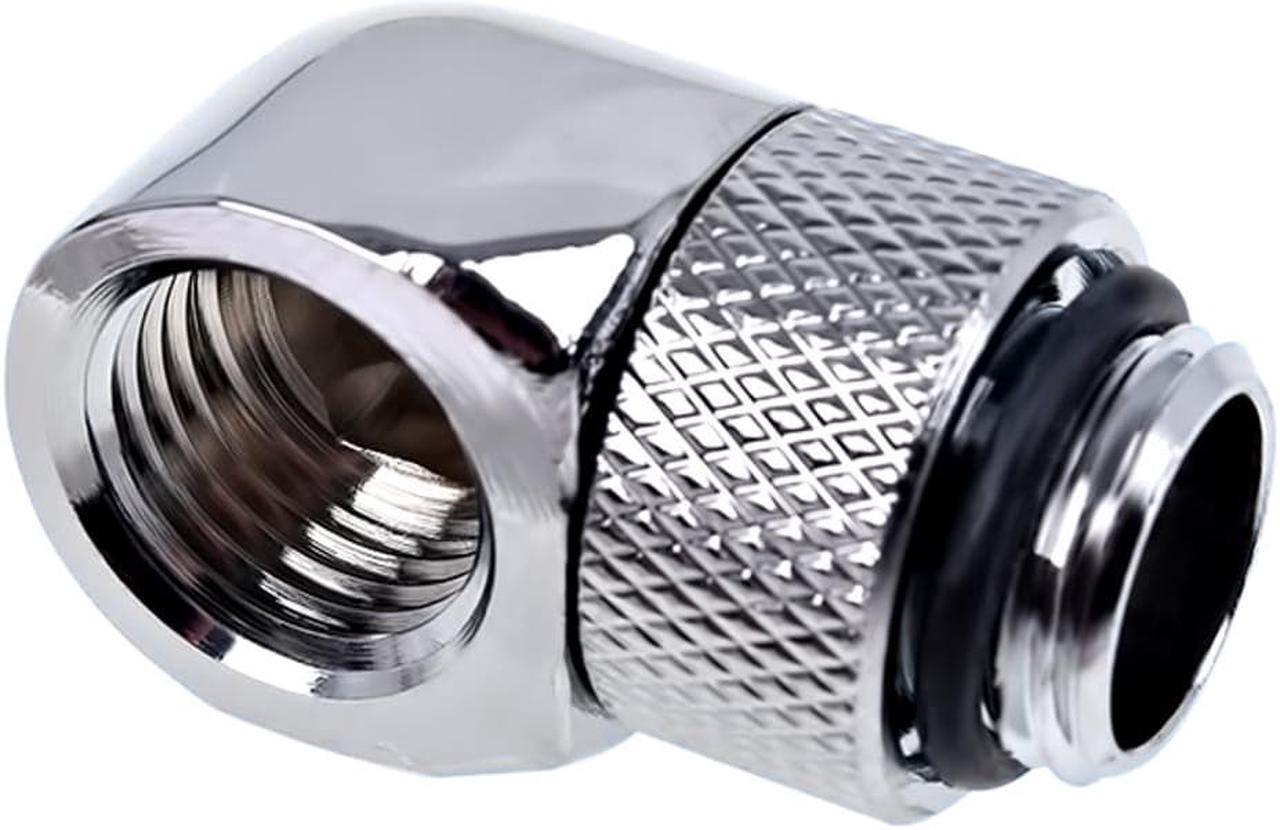 Alt view image 5 of 7 - Alphacool Eiszapfen G1/4" Male to Female Extender, 90 Degree Rotary, Chrome