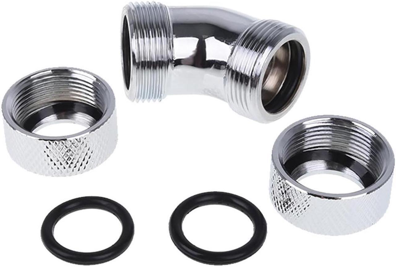 Alphacool Eiszapfen 13mm HardTube Compression Fitting 45° L-connector - Knurled - Chrome (17402)