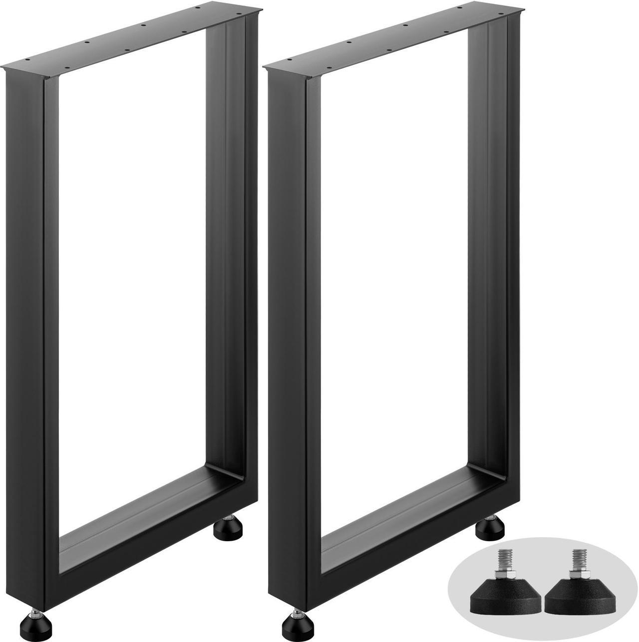 Main image of Techlifer Set of 2 Steel Table Legs Dining Table Legs Office Table Computer Desk Legs Steel Bench Legs Furniture Legs 600 * 720mm (28Height 24Wide, Square Shape)