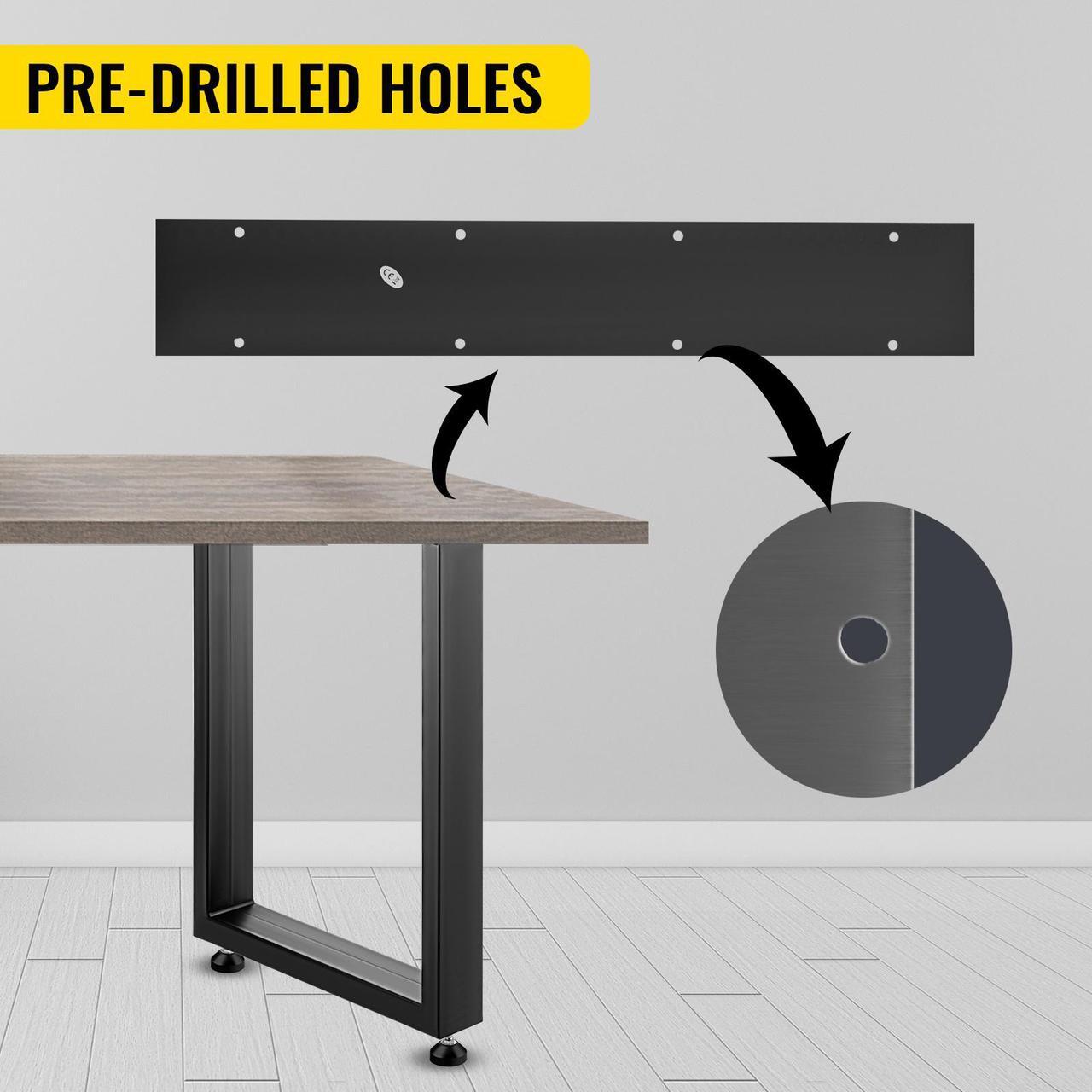 Alt view image 5 of 14 - Techlifer Set of 2 Steel Table Legs Dining Table Legs Office Table Computer Desk Legs Steel Bench Legs Furniture Legs 600 * 720mm (28Height 24Wide, Square Shape)