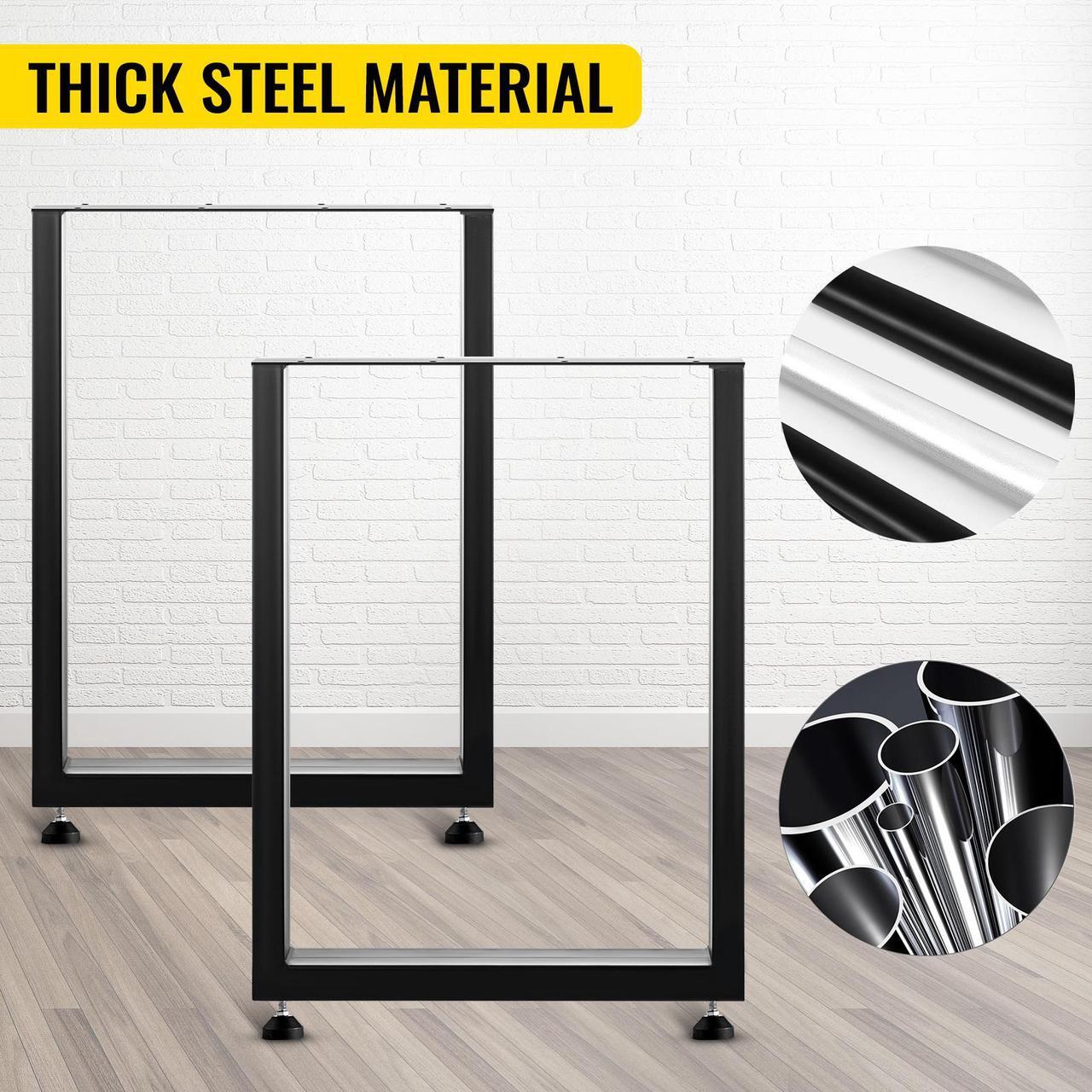 Alt view image 2 of 14 - Techlifer Set of 2 Steel Table Legs Dining Table Legs Office Table Computer Desk Legs Steel Bench Legs Furniture Legs 600 * 720mm (28Height 24Wide, Square Shape)