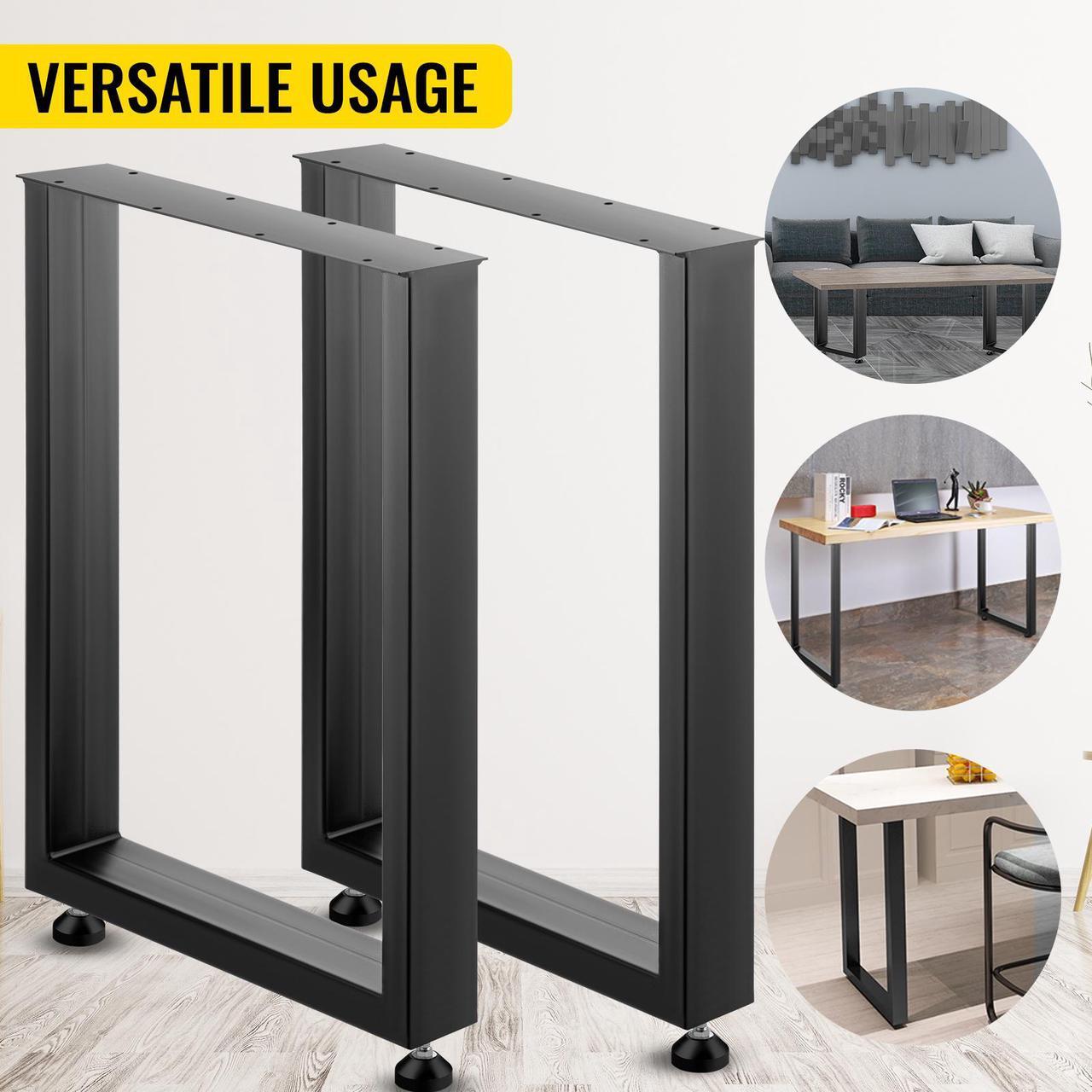 Alt view image 7 of 14 - Techlifer Set of 2 Steel Table Legs Dining Table Legs Office Table Computer Desk Legs Steel Bench Legs Furniture Legs 600 * 720mm (28Height 24Wide, Square Shape)