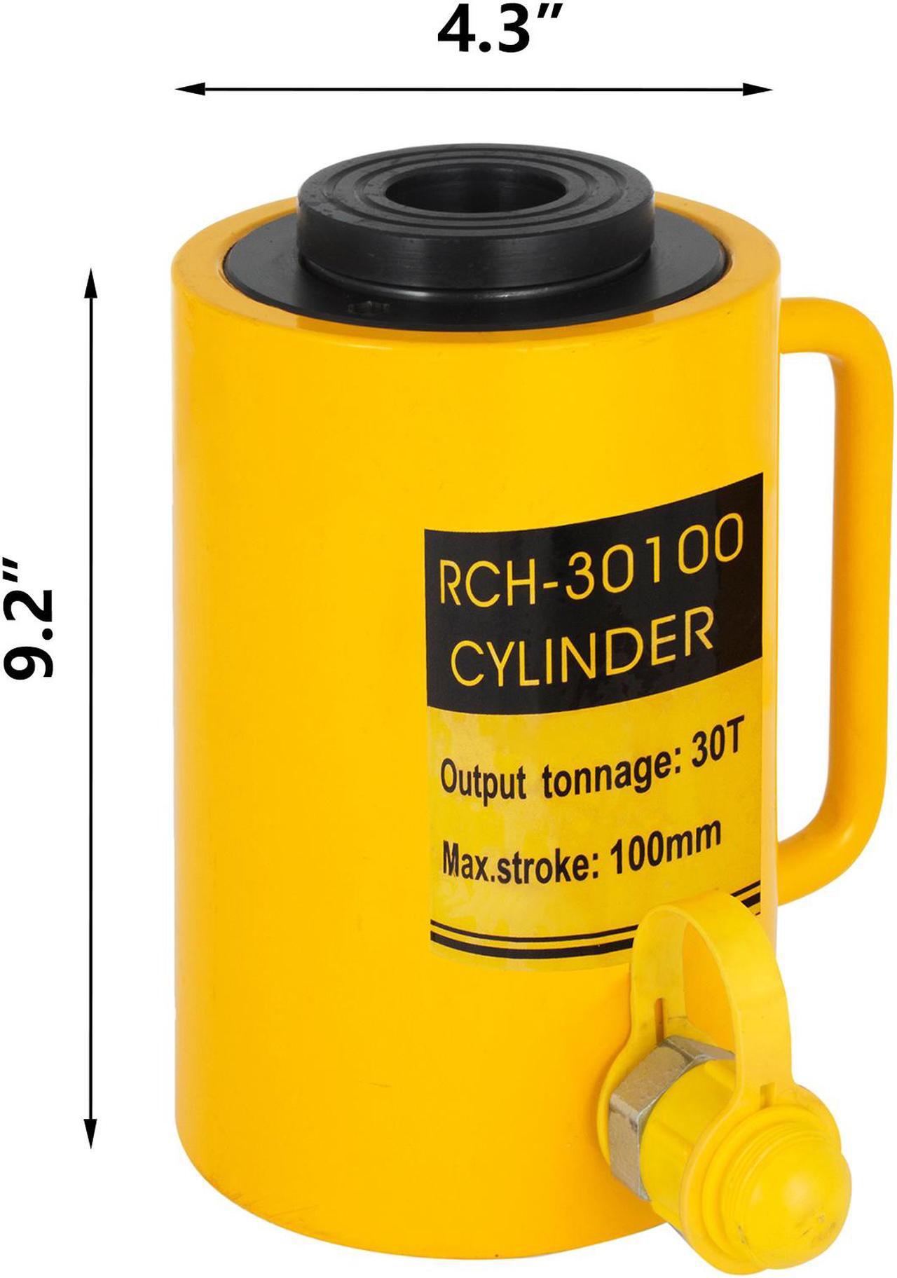 Alt view image 5 of 11 - VEVOR Mophorn Hydraulic Cylinder Jack 30Ton, Solid Ram Hydraulic Cylinder 4Inch, Stroke Single Acting Hydraulic Cylinder, w/Quick Connector Portable Hydraulic Solid Jack Industrial Lifting Jack Ram