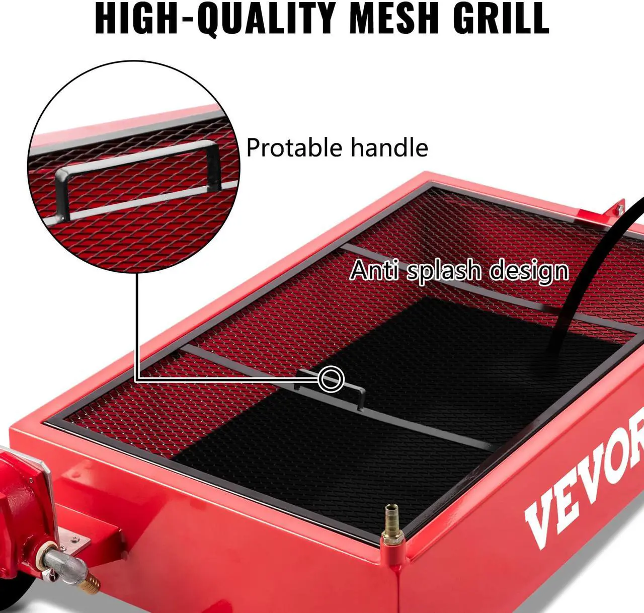 Alt view image 5 of 10 - VEVOR Low Profile Oil Drain Pan Truck Drain Pan 20 Gallon with Pump Hose Casters