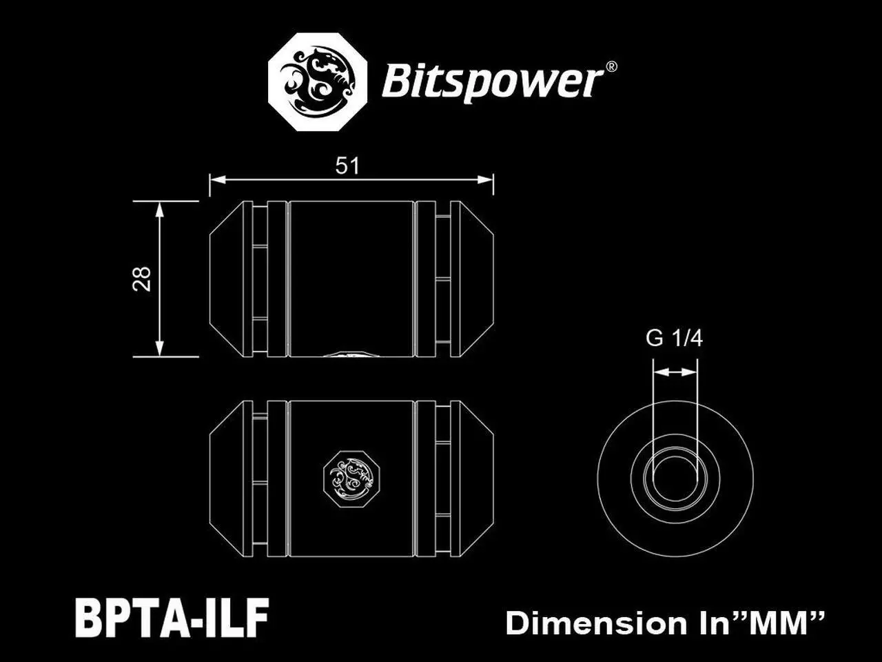 Alt view image 6 of 7 - Bitspower Touchaqua In-Line Filter, G1/4" Female to Female Fitting