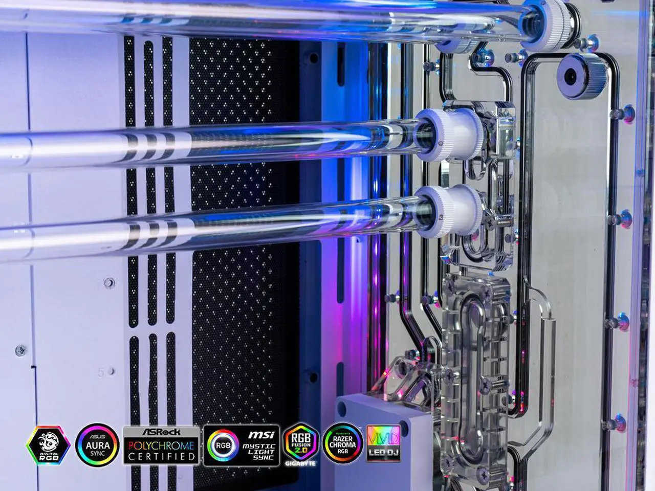 Alt view image 5 of 5 - Bitspower TITAN One MINI 2.0 White- LIAN LI O11D MINI Case, Radiator & Distro-Plate (pre-installed), CPU Cooling Accessory Kit with Pre-Bent Hard Tubing, Included LGA1700, AM5 installation parts
