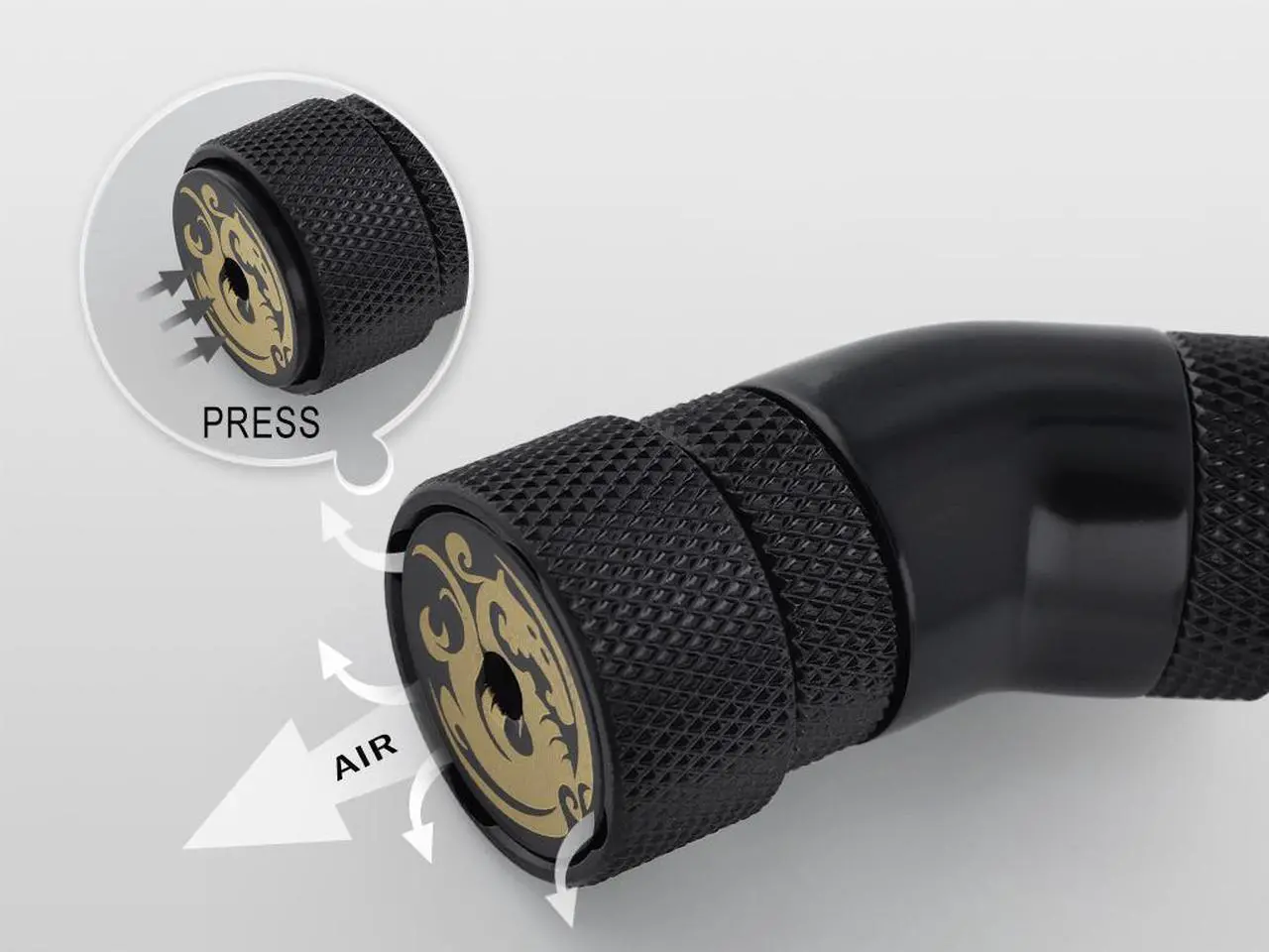 Alt view image 2 of 2 - Bitspower G1/4" Matt Black Manual AIR-Exhaust Fitting