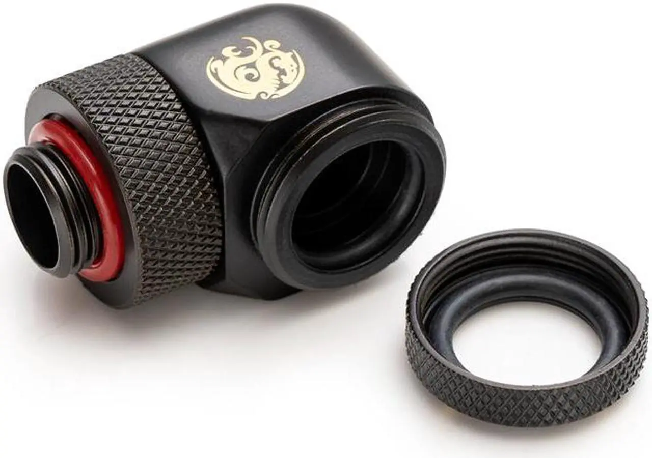 Alt view image 2 of 2 - Bitspower Carbon Black Enhance Rotary G1/4" 90-Degree Multi-Link Adapter For OD 14MM