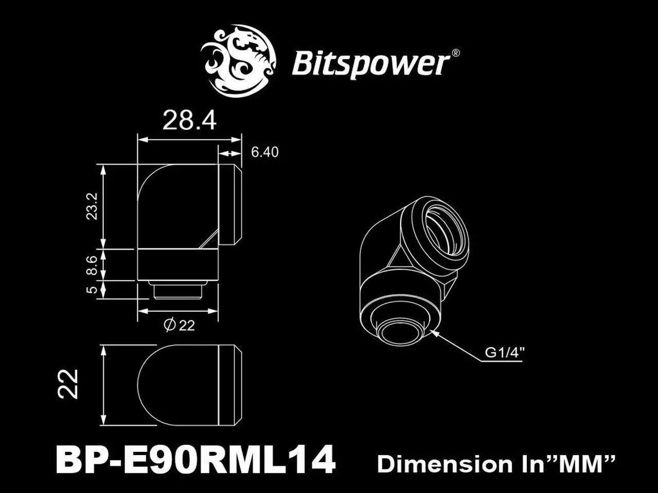 Alt view image 4 of 4 - Bitspower True Brass Enhance Rotary G1/4" 90-Degree Multi-Link Adapter For OD 14MM