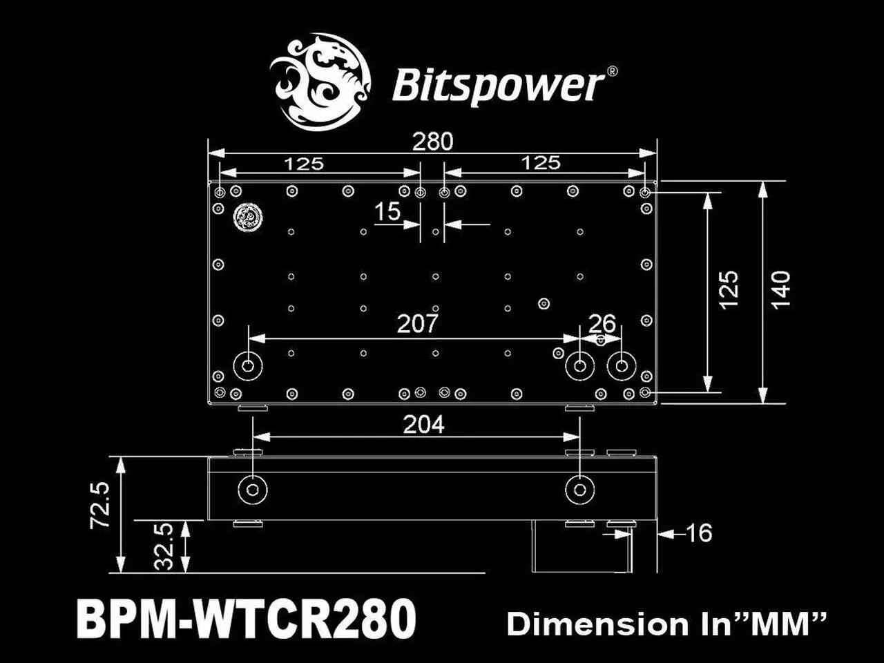 Alt view image 3 of 3 - Bitspower CR280 Reservoir