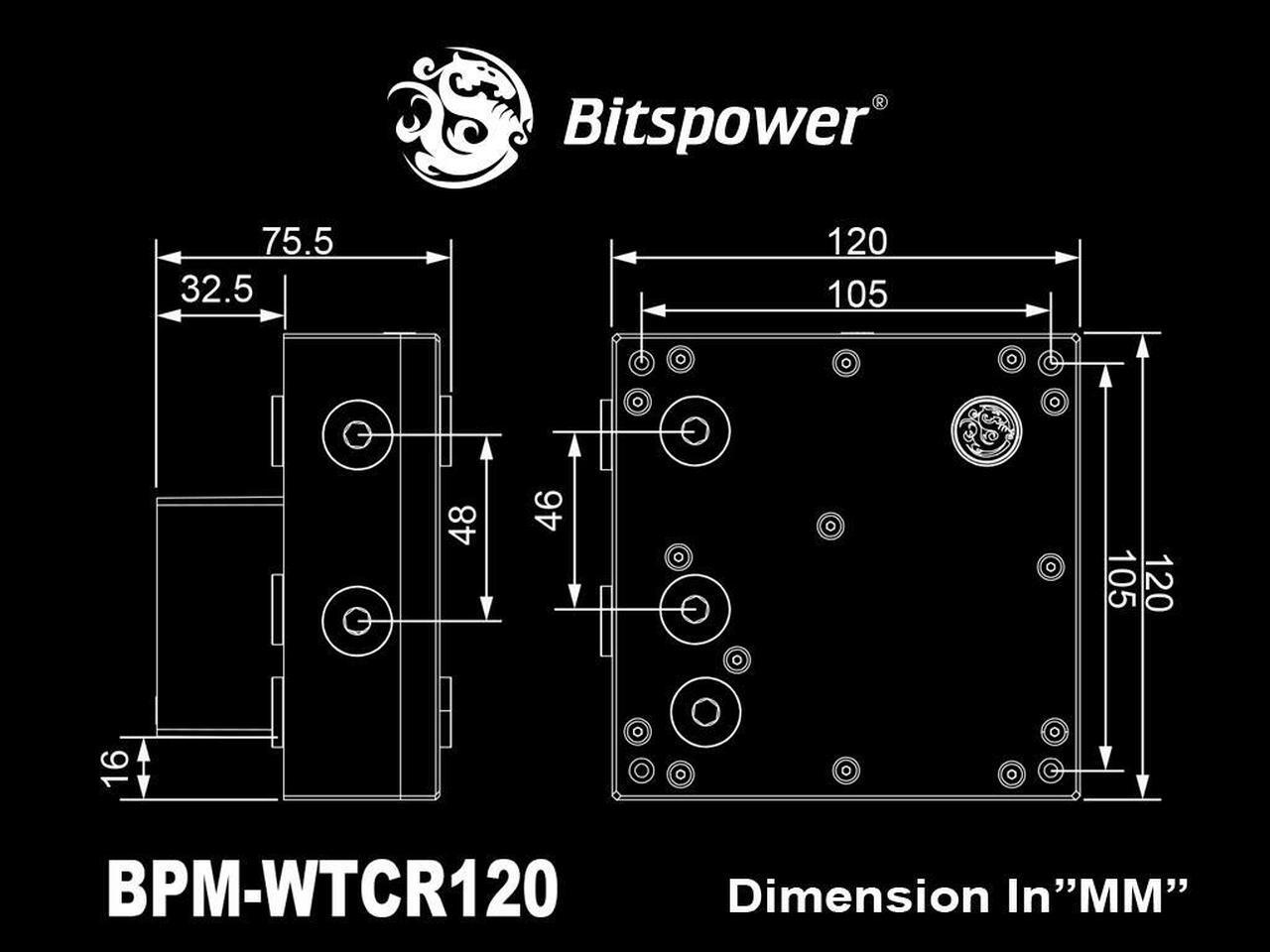 Alt view image 3 of 3 - Bitspower CR120 Reservoir