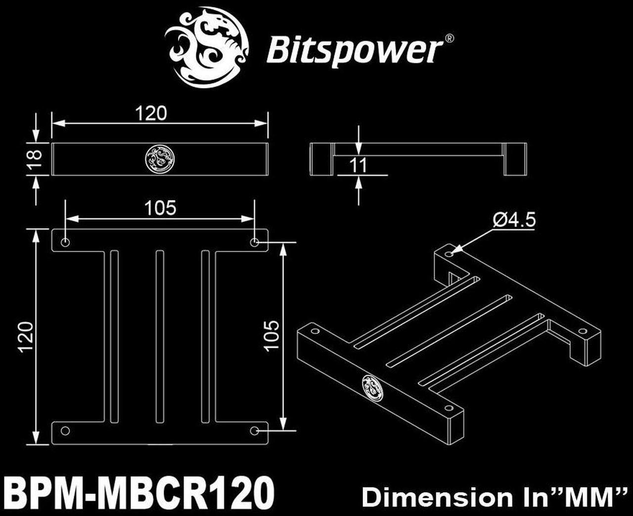 Alt view image 4 of 4 - Bitspower Mount Bracket for CR Reservoir 120,240,360 Series