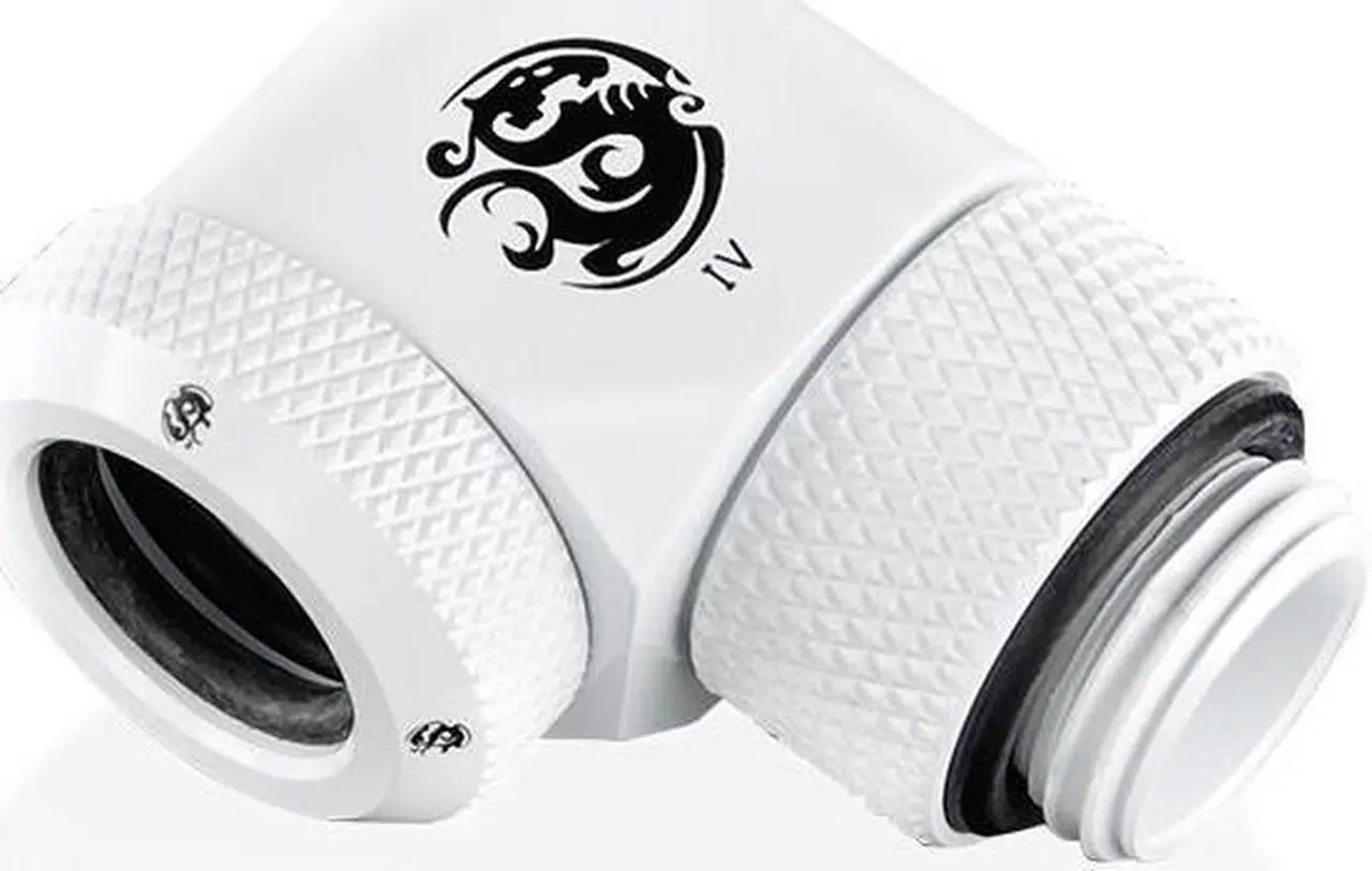 Alt view image 2 of 2 - Bitspower Deluxe White Enhance Rotary G1/4" 90-Degree Multi-Link Adapter For OD 12MM (4PCS)