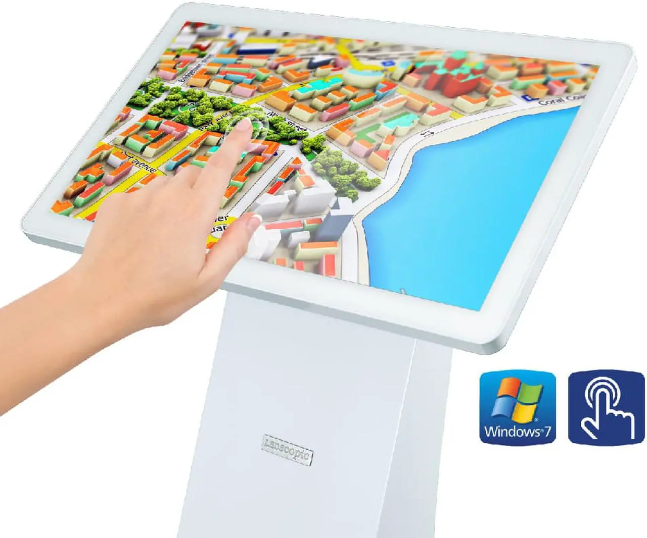 Alt view image 2 of 7 - LED Scopic 21.5" Horizontal PC Touch Screen K-Design Pedestal (LHK1021-T)