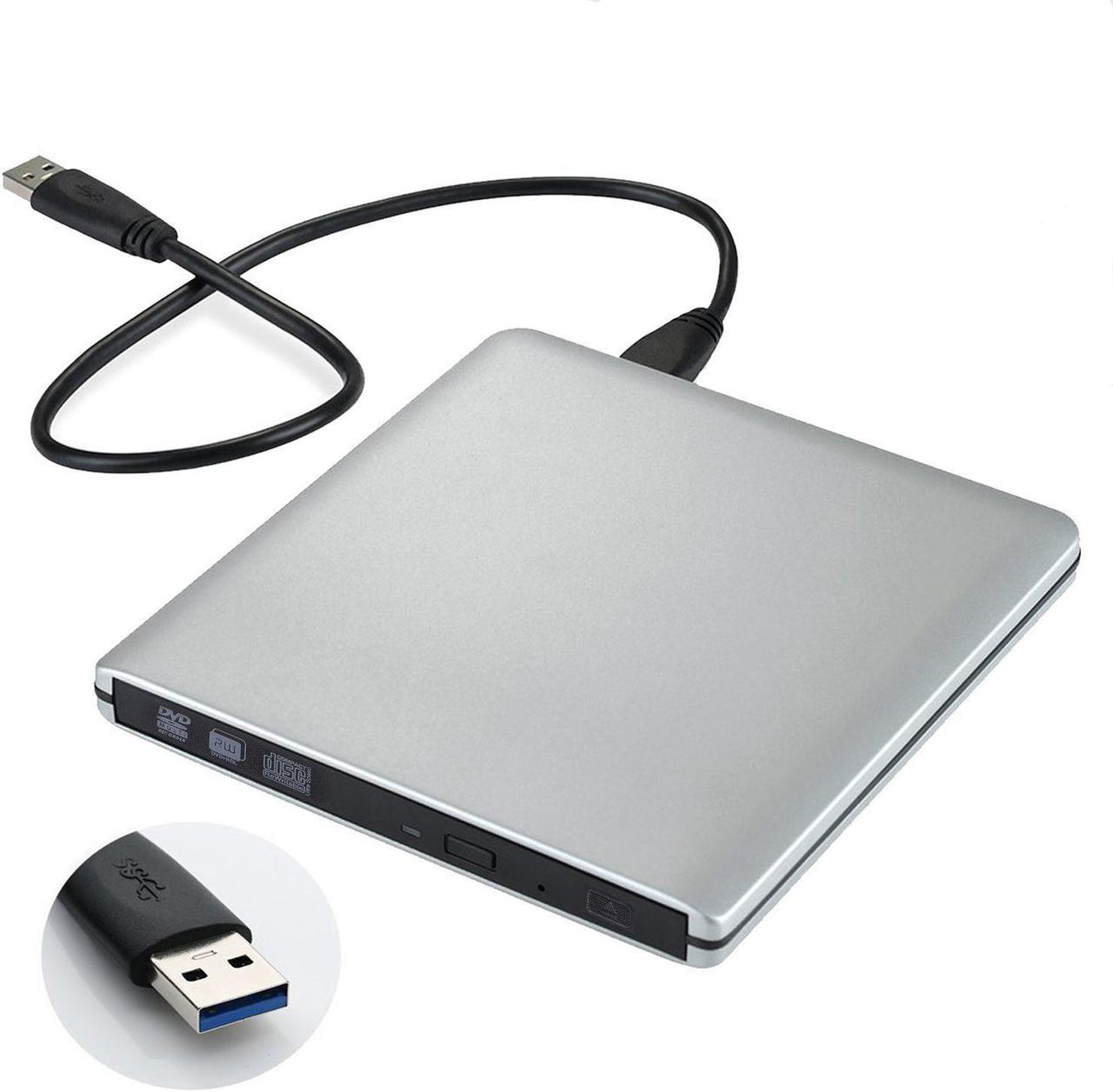 ieGeek USB 3.0 Portable Drive CD +/- RW DVD +/- RW External DVD Drive Portable CD Player Super Drive Ultra Thin Portable Windows / Linux / Mac OS Compatible External Slot