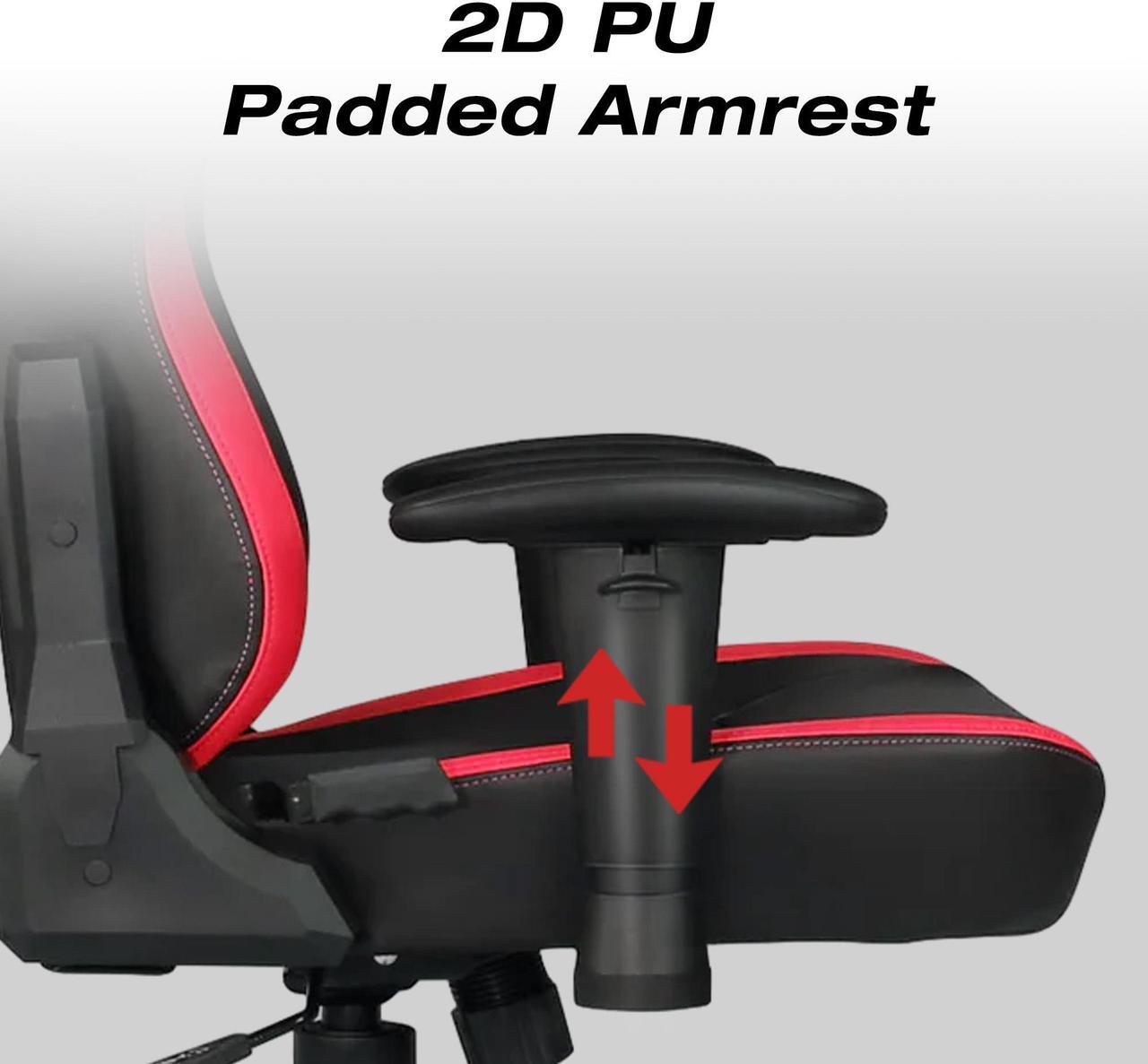 Alt view image 7 of 7 - E-WIN Gaming Chair 400 lb Big and Tall Office Chair,High Back Ergonomic Computer Chair with Wide Seat  Adjustable Armrest-Black/Red