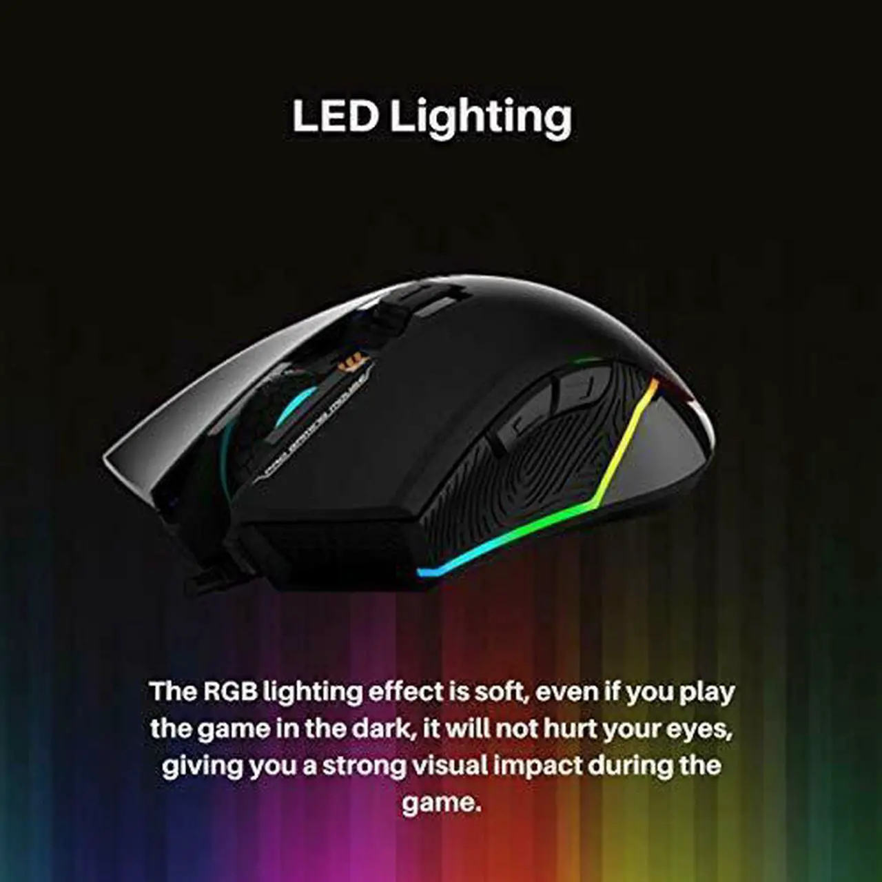 Alt view image 4 of 11 - HP Wired Gaming Mouse LED RGB Backlit Adjustable 6200 DPI 6 Programmable Buttons Ergonomic USB Mice for Gamers