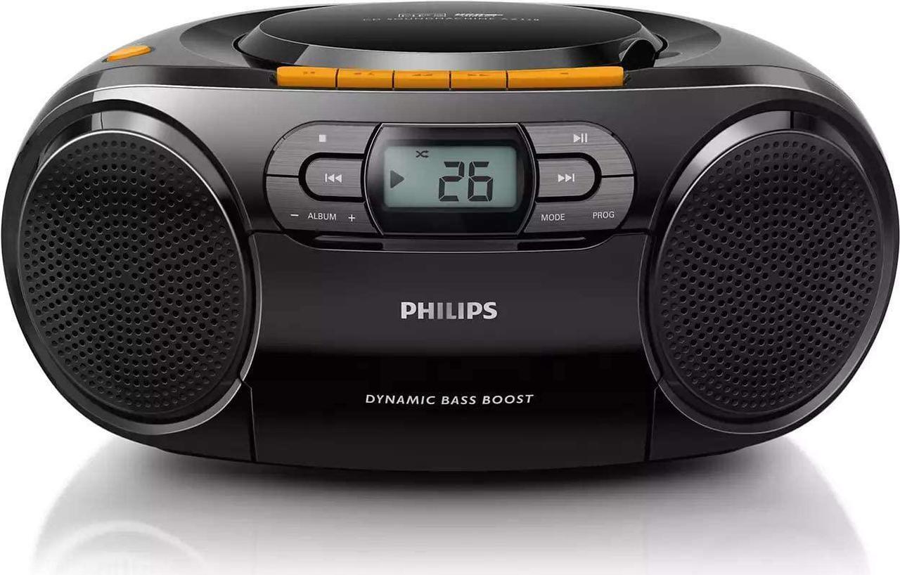 Main image of Philips Stereo CD Cassette Player, Portable Boombox, USB, FM, MP3, Tape, AZ328