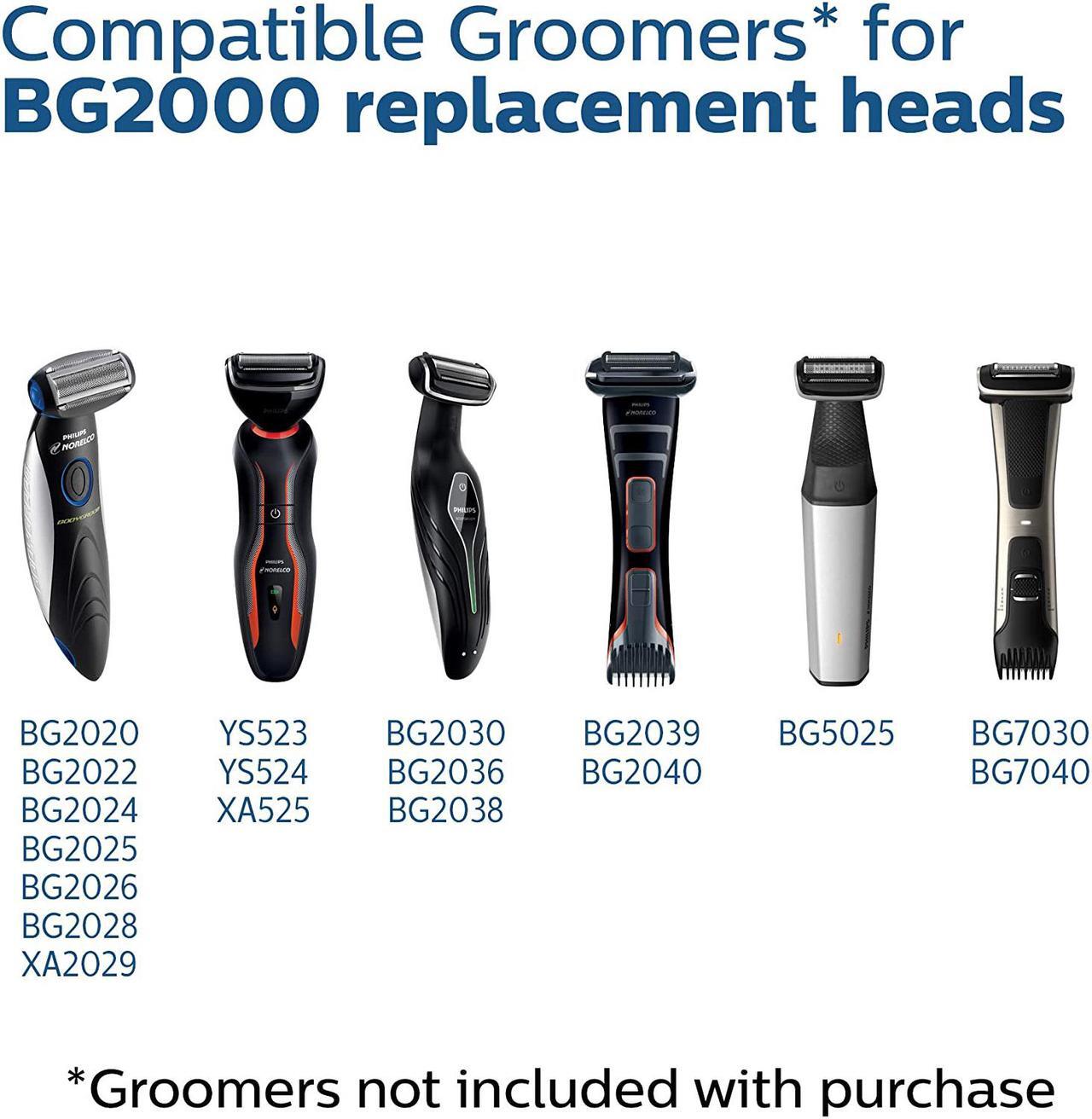 Alt view image 11 of 11 - SHAVER HEAD,BODYGROOM REPLACEMENT TRIMMER/SHAVER FOIL FOR PHILIPS NORELCO BG2000 BG2020, 2030, AND 2040,BODYGROOM 7100,SHOWERPROOF BODY GROOMER,SERIES 7000